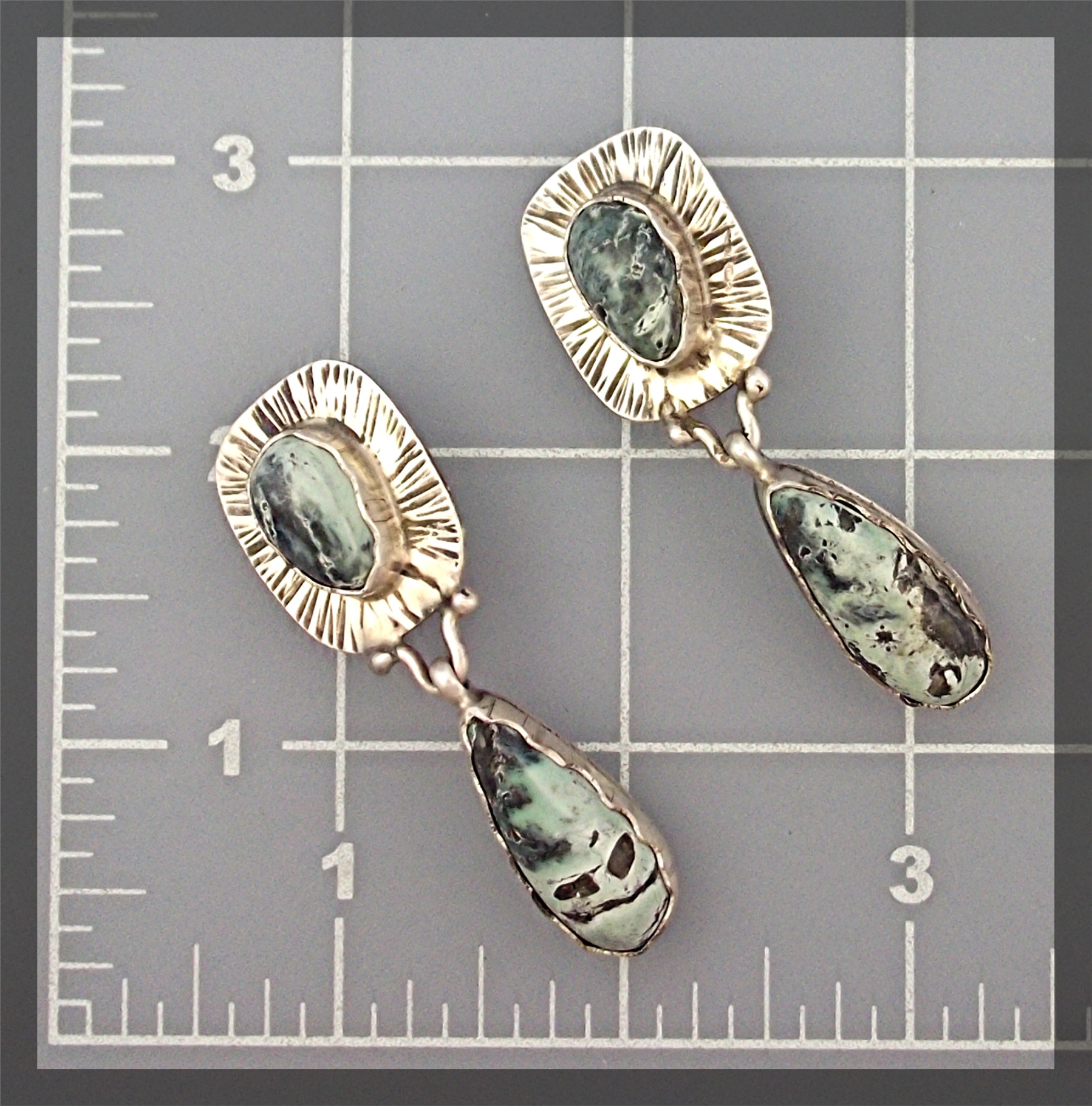 David Troutman Apache  Turquoise Sterling Silver Clips
