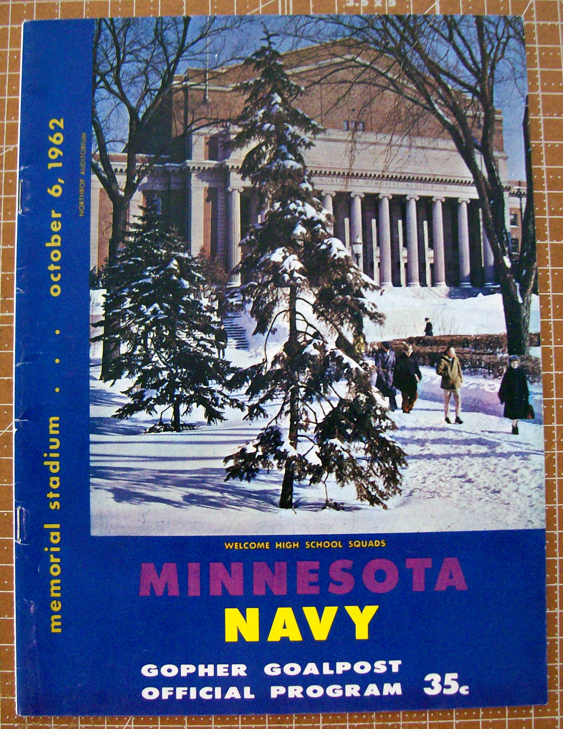 Minnesota Navy Gopher Goalpost October 6, 1962