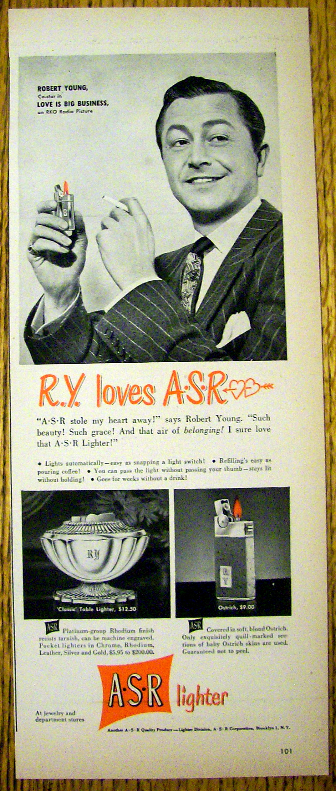 1949 A.S.R. Lighter w/ Robert Young (Father Knows Best)
