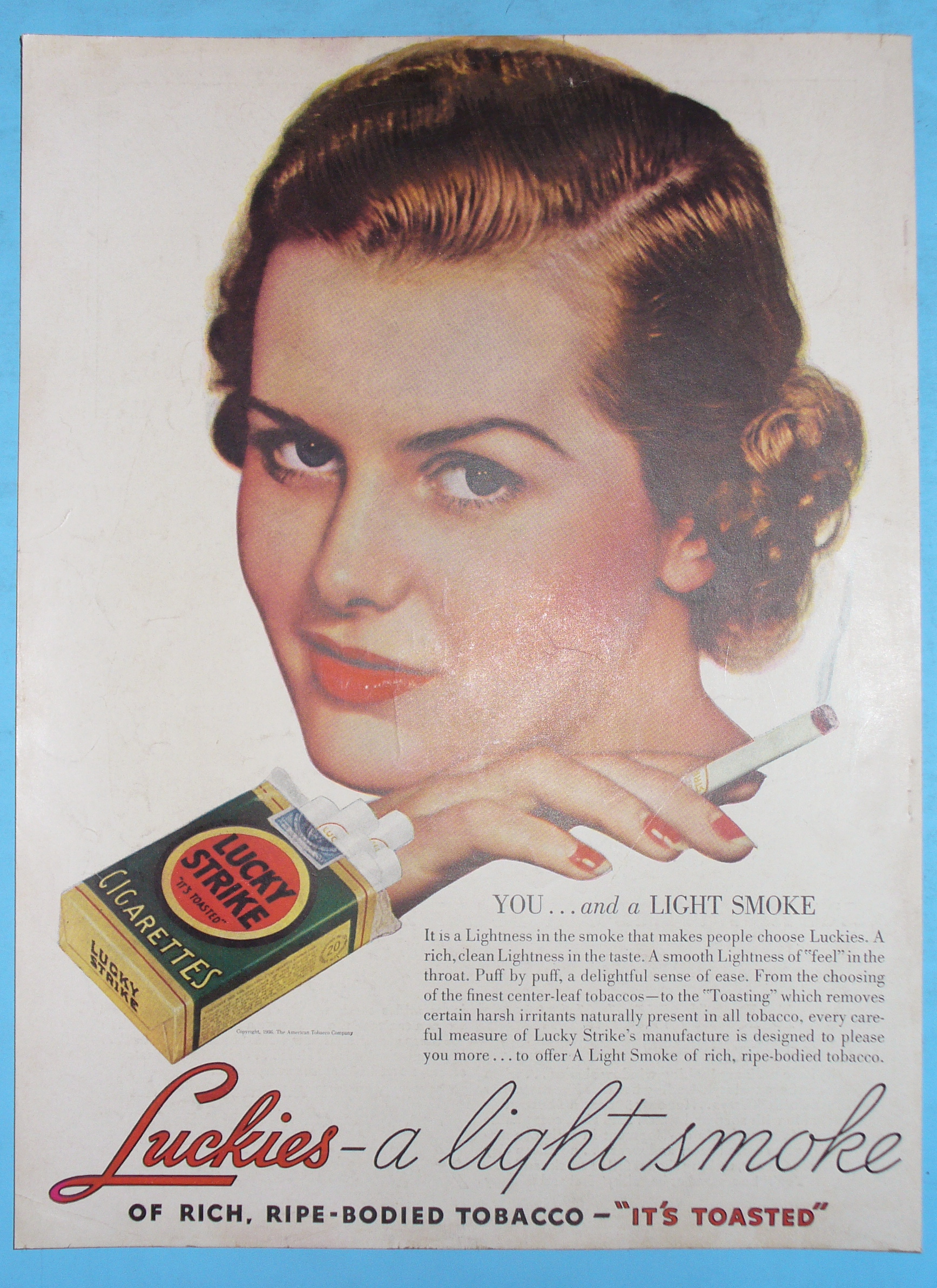 1936 Lucky Strike Cigarettes with Woman Smoking