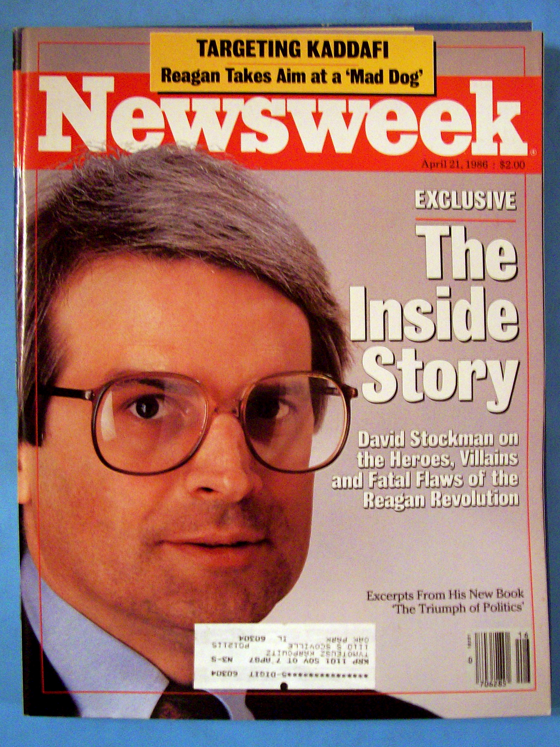 Newsweek Magazine - April 21, 1986 - David Stockman