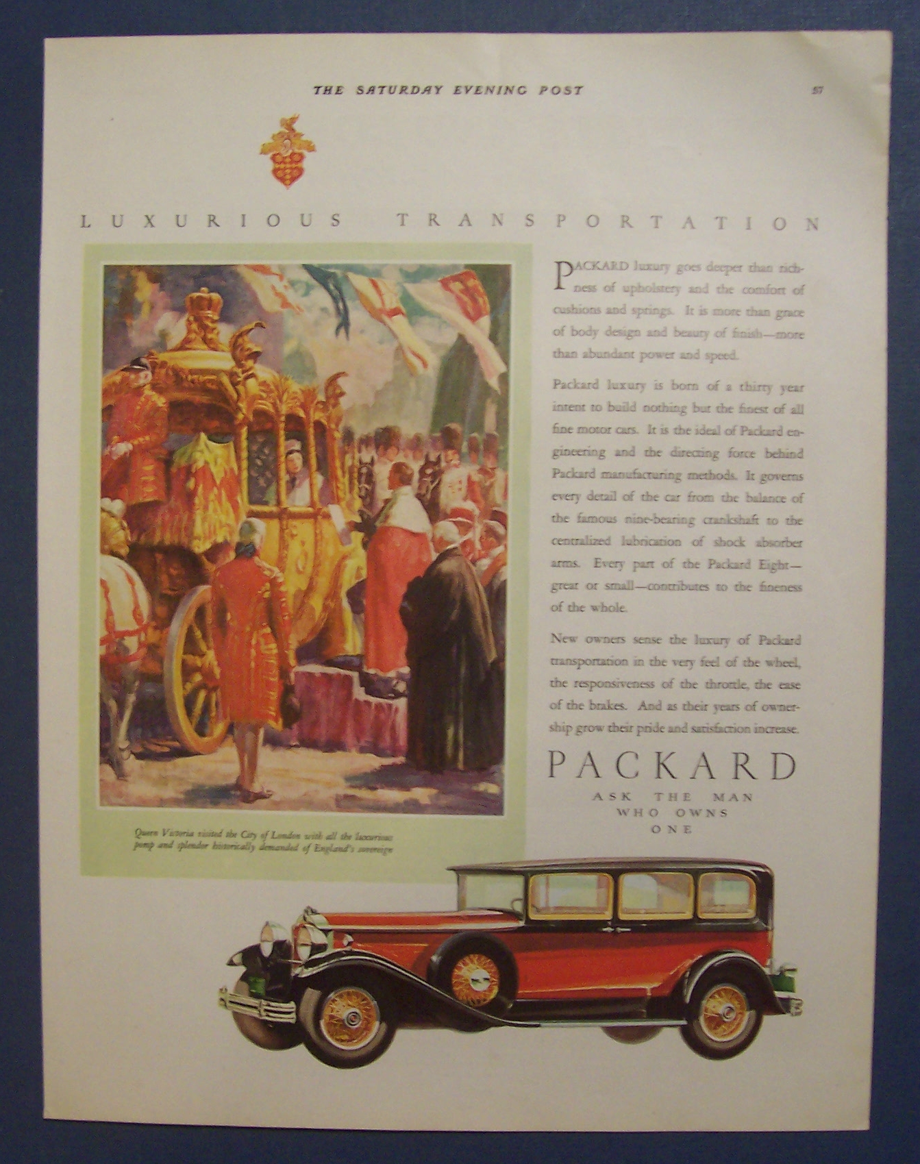 1929 Packard with Queen Victoria