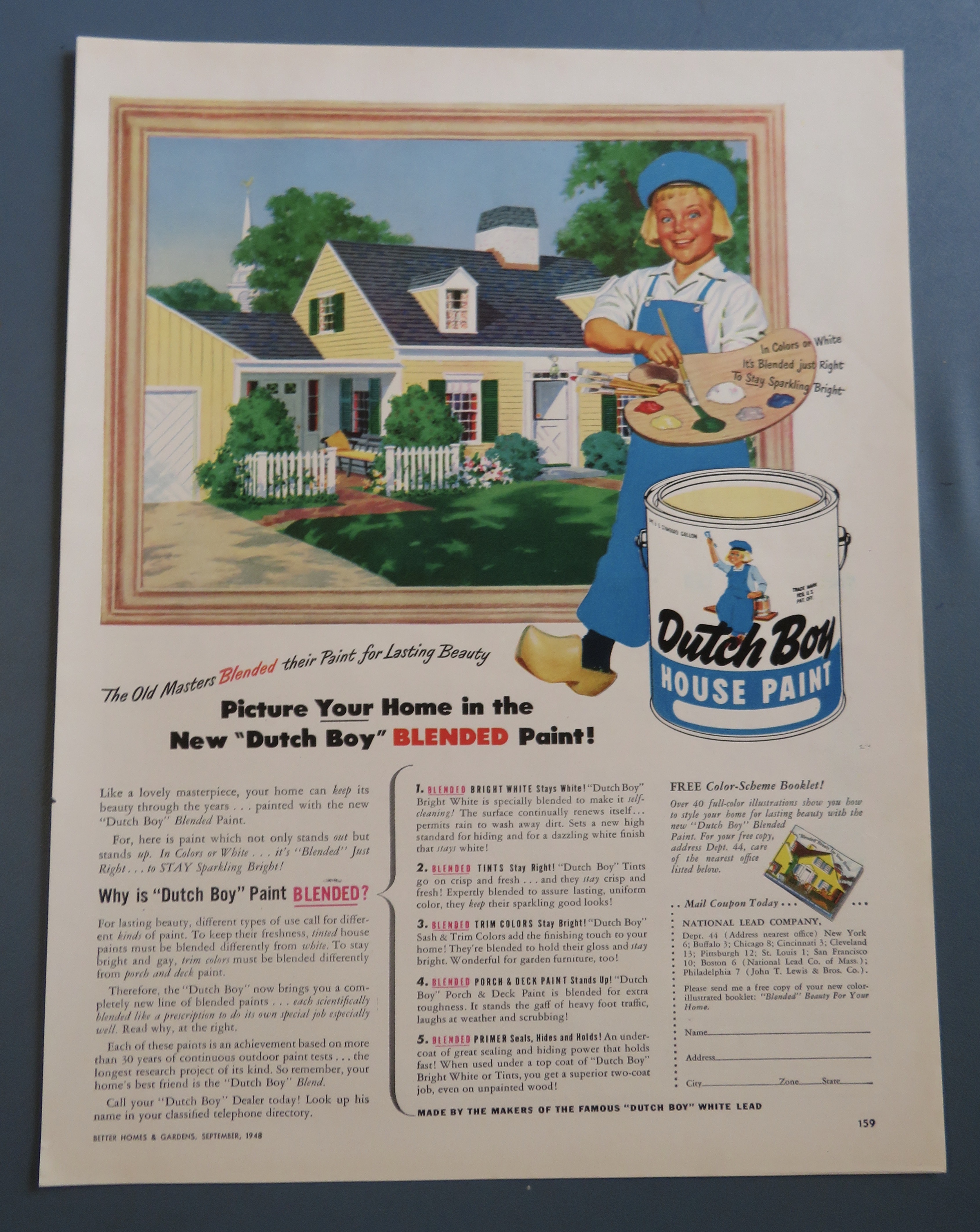 1948 Dutch Boy Paints w/Dutch Boy Holding Pallet