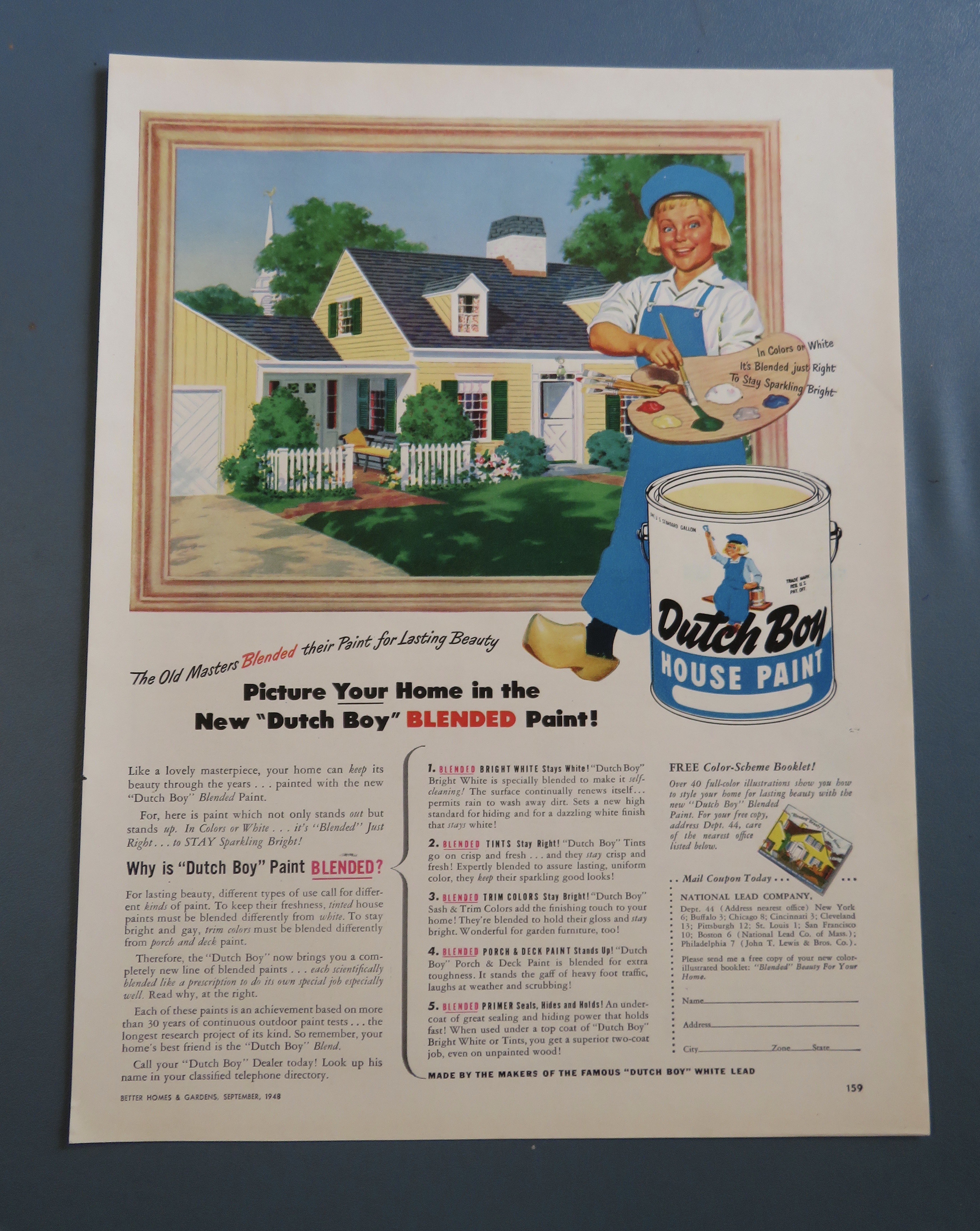 1948 Dutch Boy Paints w/Dutch Boy Holding Pallet