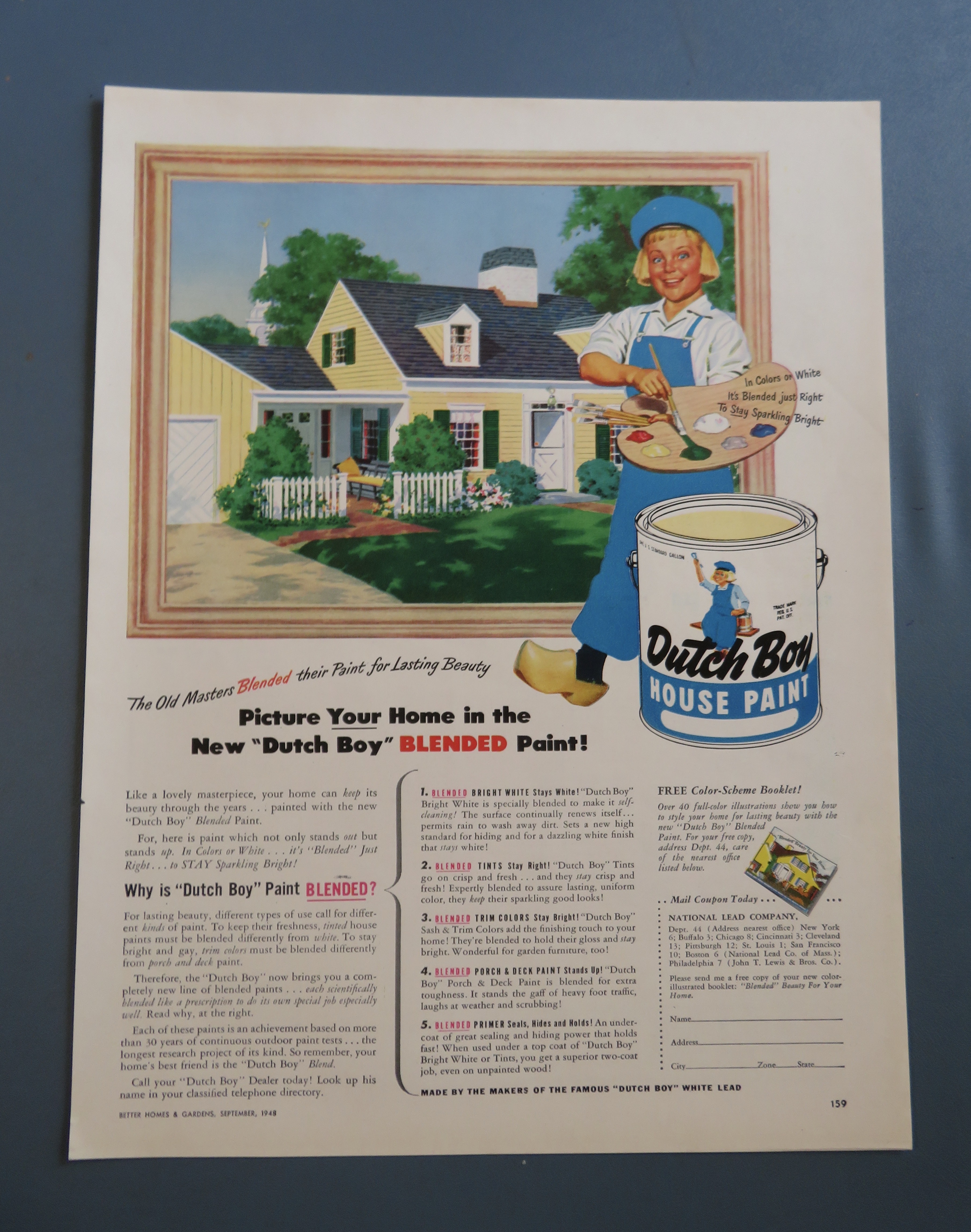 1948 Dutch Boy Paints w/Dutch Boy Holding Pallet