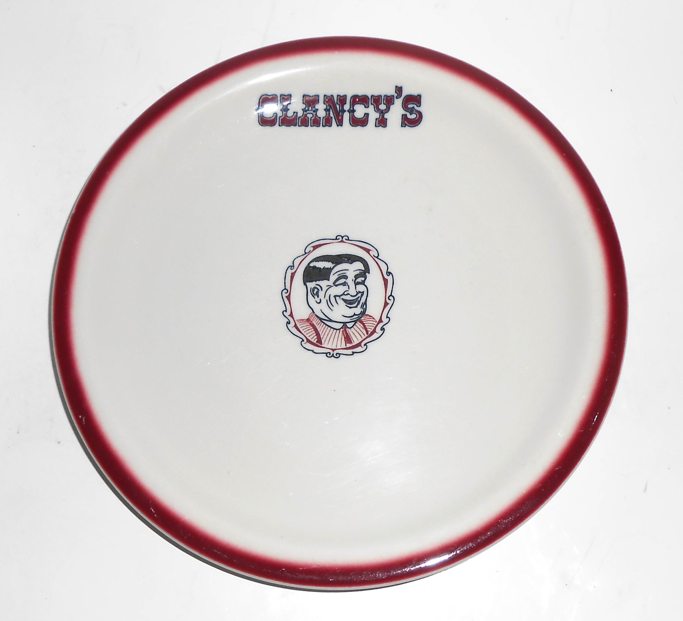 Buffalo Restaurant Ware China Red Airbrushed Clancy's D