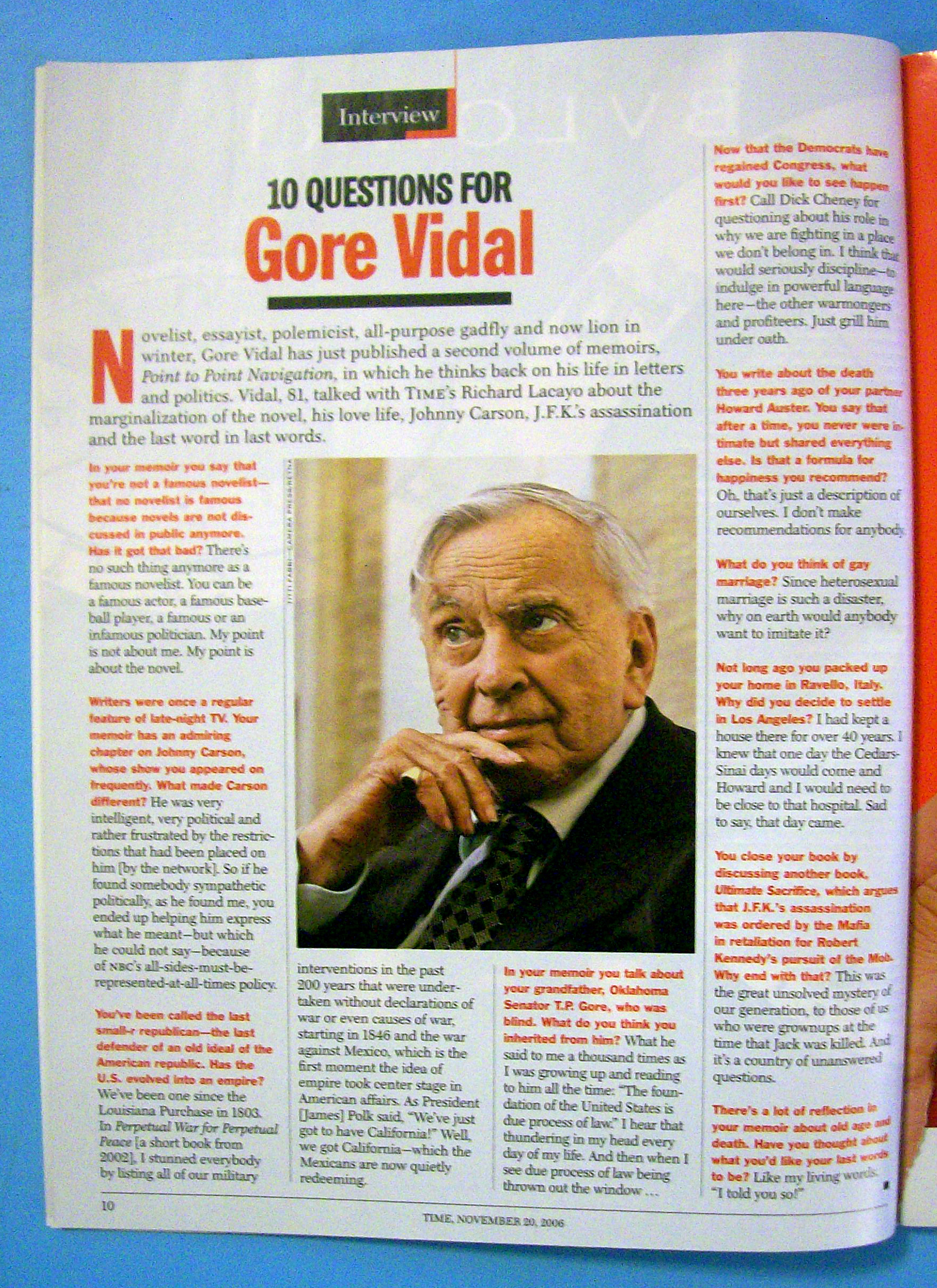 Time Magazine November 20, 2006 Center Is Place To Be
