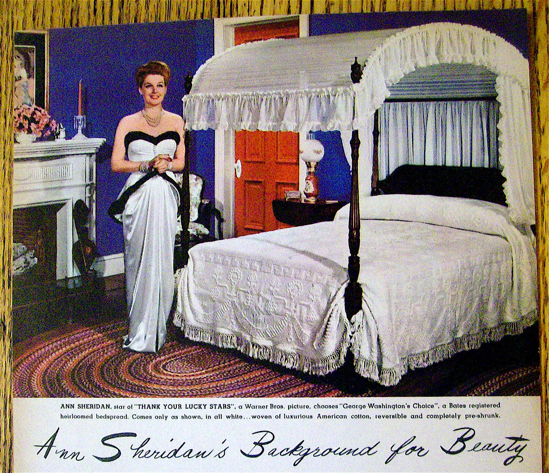 1944 Bates Bedspreads with Ann Sheridan