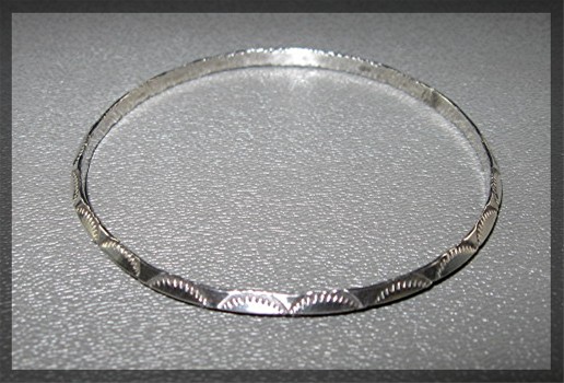 Native American Sterling Silver Bangle Bracelet