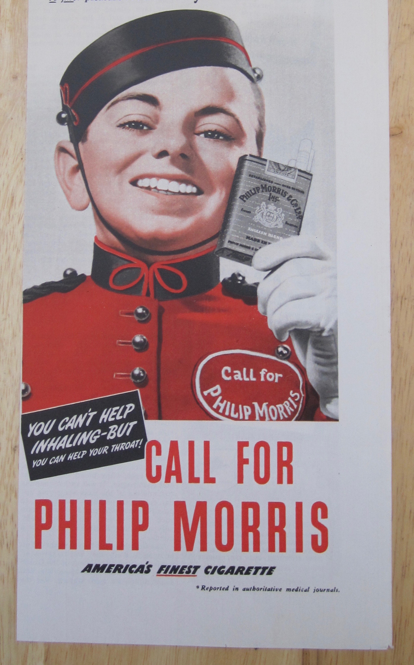 1942 Philip Morris Cigarettes w/ Philip Morris Bellboy