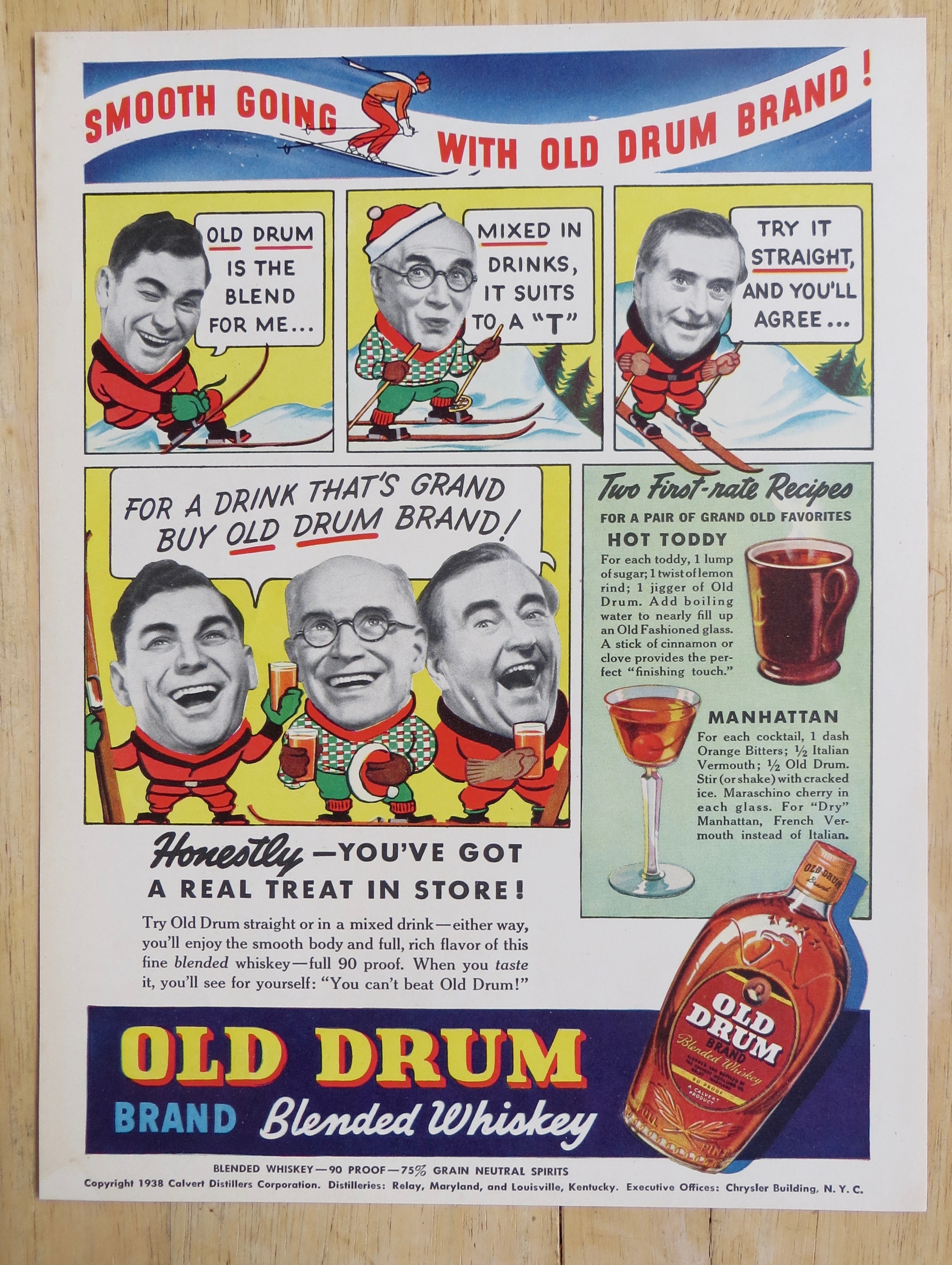 1938 Old Drum Whiskey with Hot Toddy & Manhattan