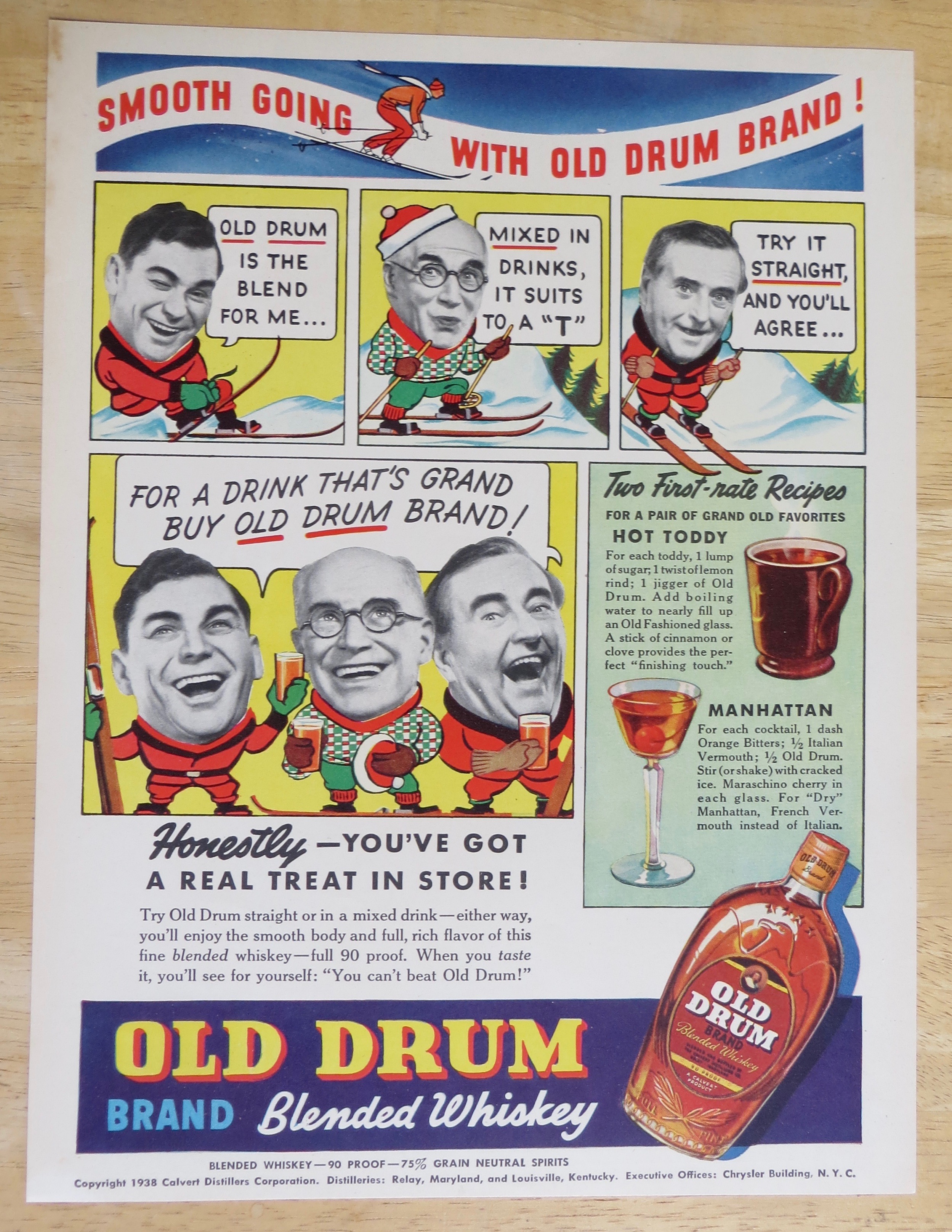 1938 Old Drum Whiskey with Hot Toddy & Manhattan