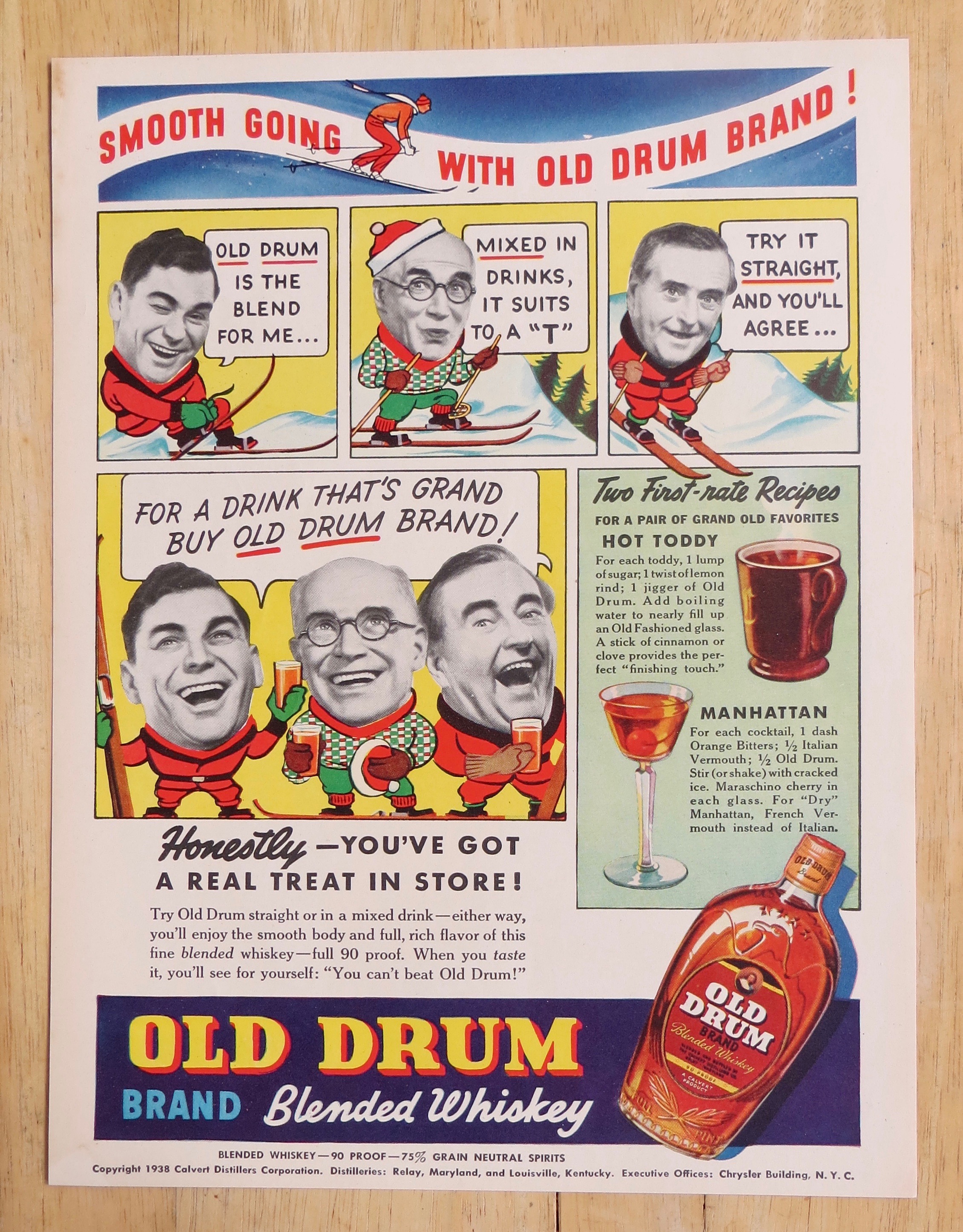 1938 Old Drum Whiskey with Hot Toddy & Manhattan