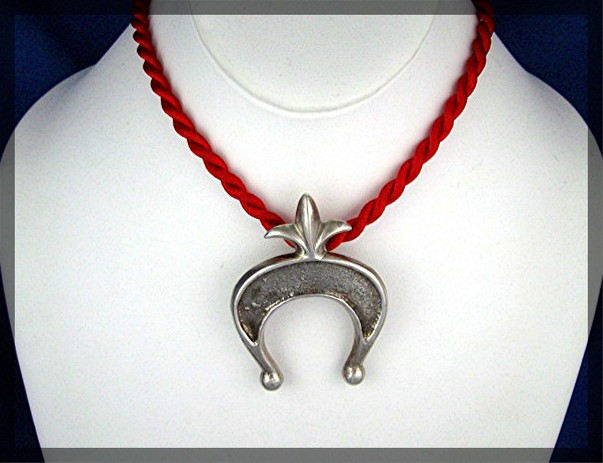Native American Sterling Silver Sand Cast Naja Pendant