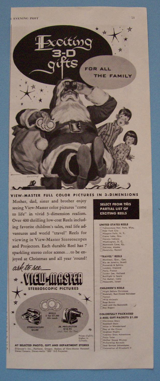 Vintage Ad: 1953 View-Master w/ Santa Claus