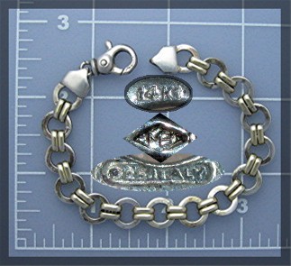 14K Yellow Gold & Sterling Silver Bracelet Italy