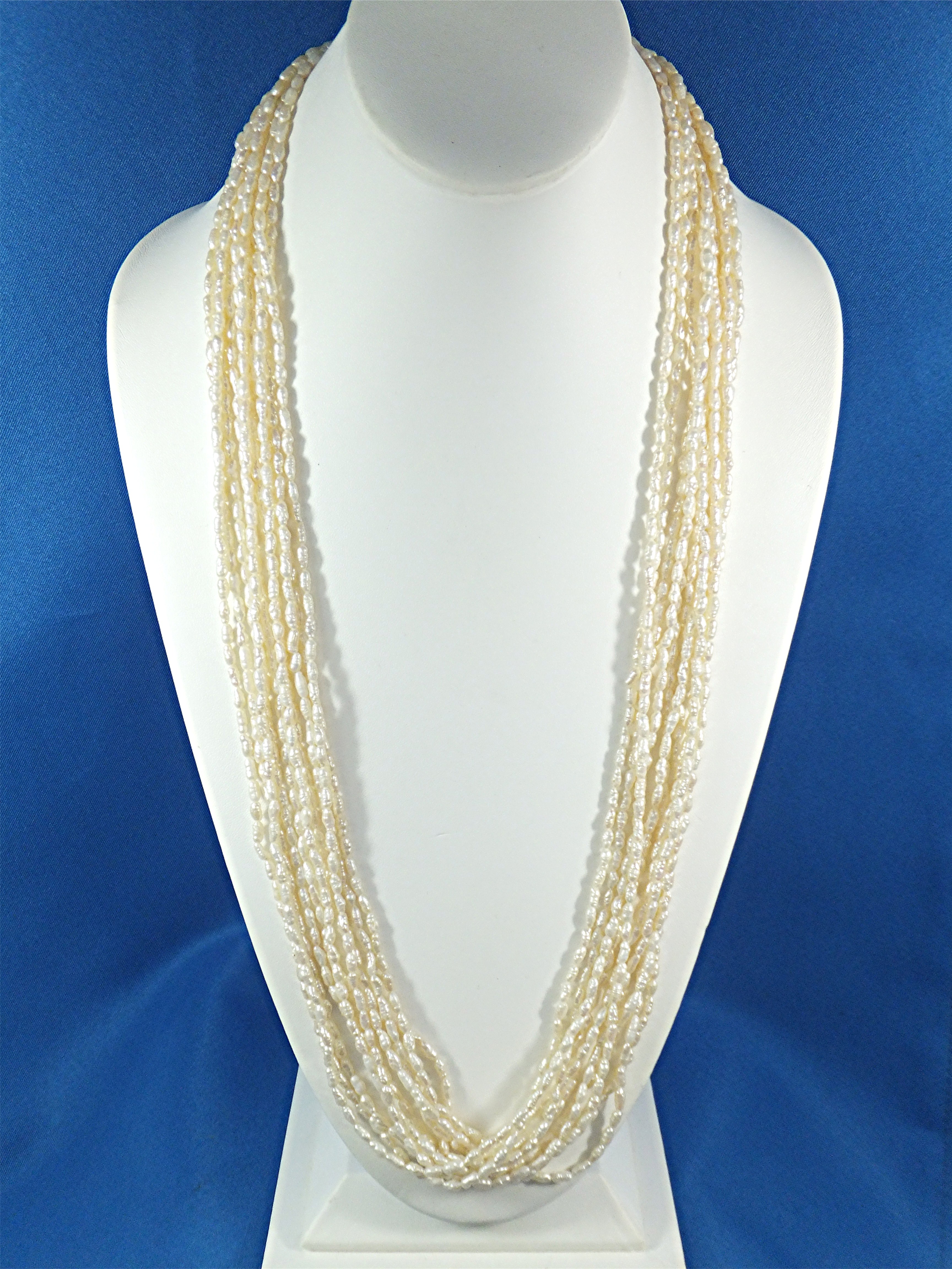 Necklace 14K Gold 10 Strand Freshwater Pearls