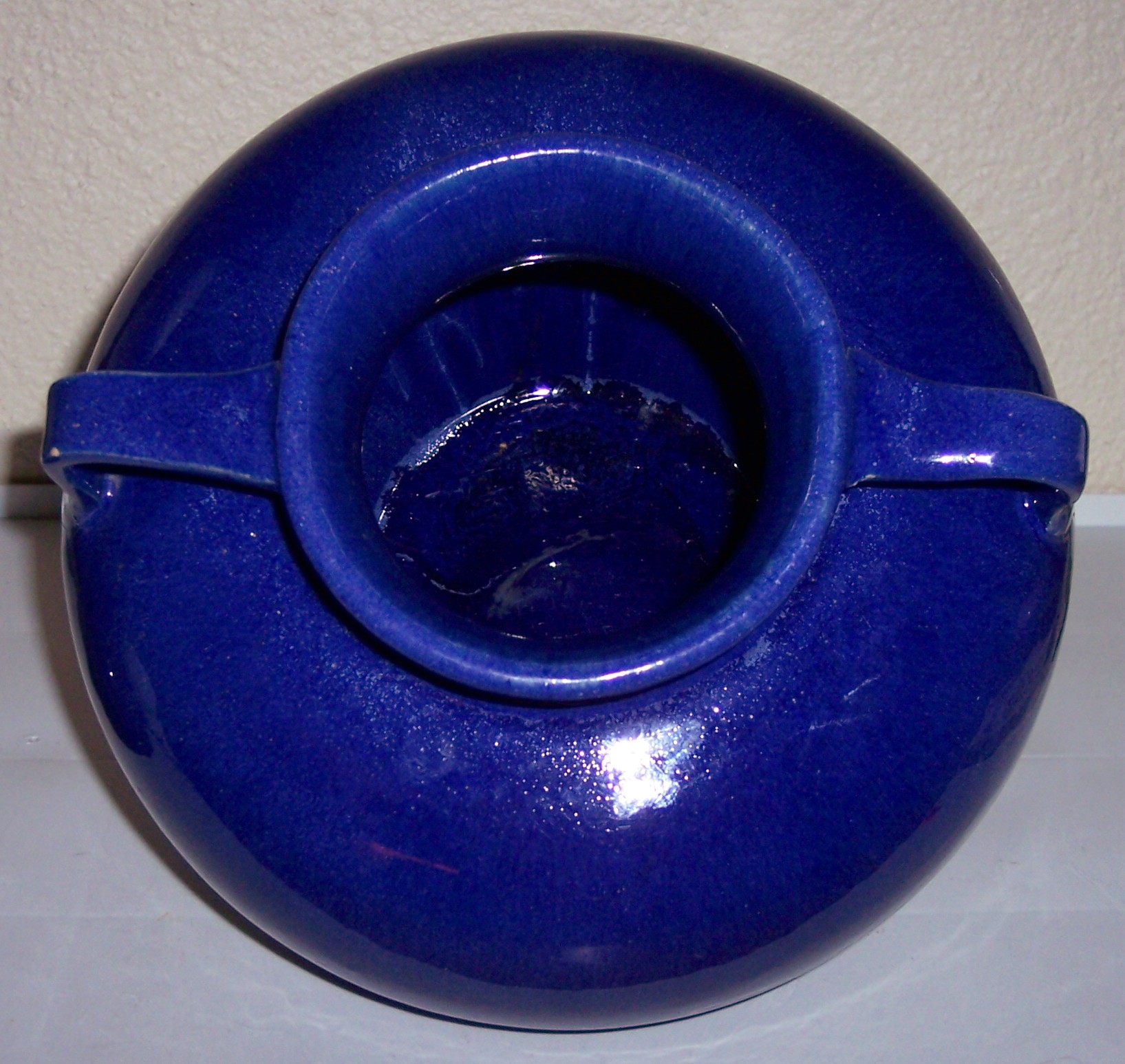 Mission Pottery Cobalt 2-Handle Wheel Thrown Vase!
