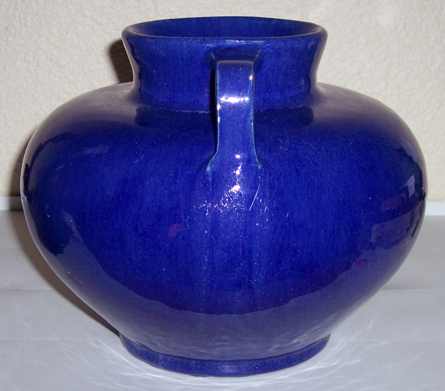 Mission Pottery Cobalt 2-Handle Wheel Thrown Vase!