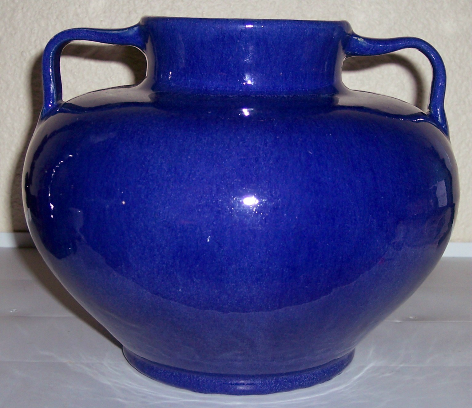 Mission Pottery Cobalt 2-Handle Wheel Thrown Vase!