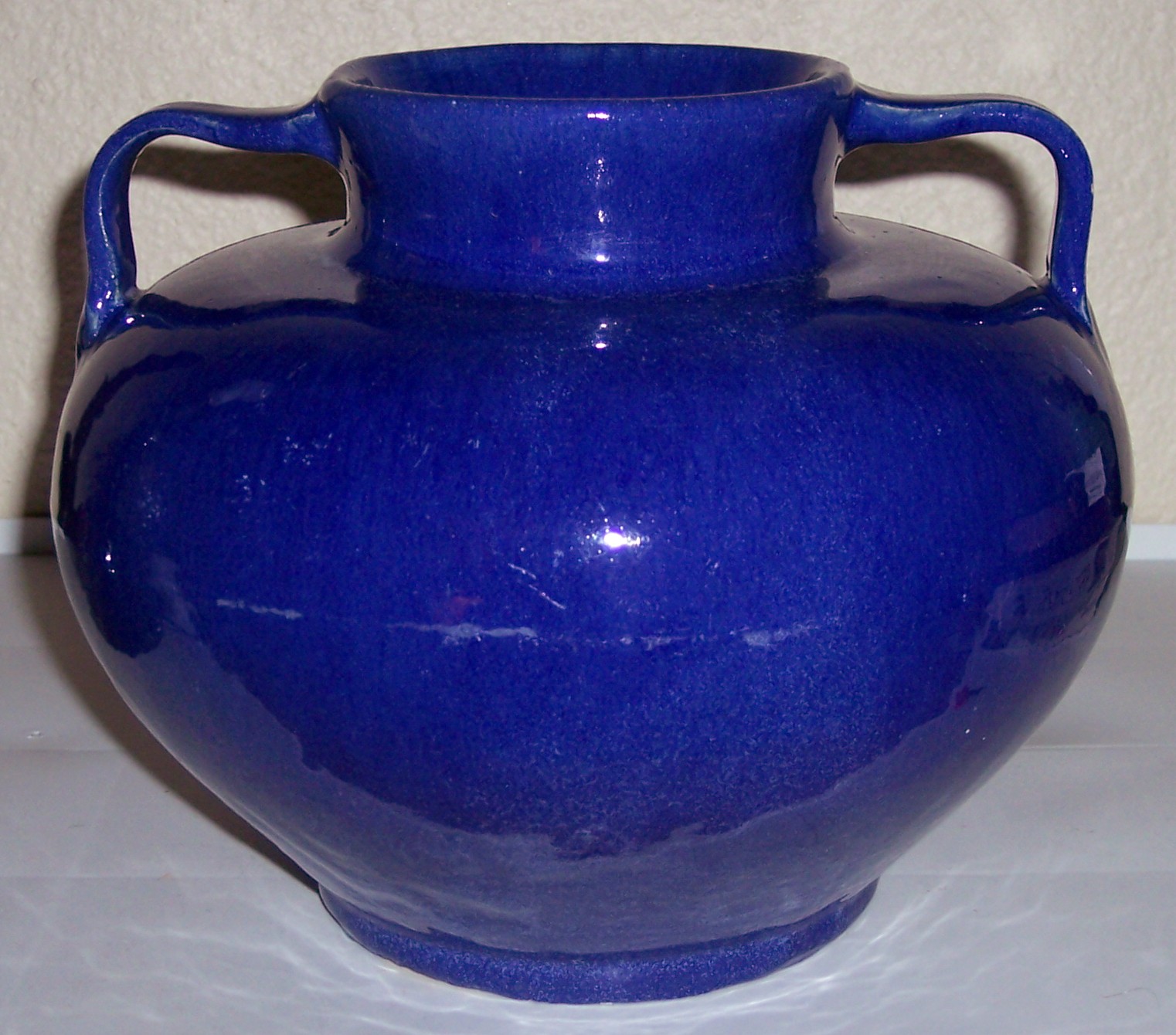 Mission Pottery Cobalt 2-Handle Wheel Thrown Vase!