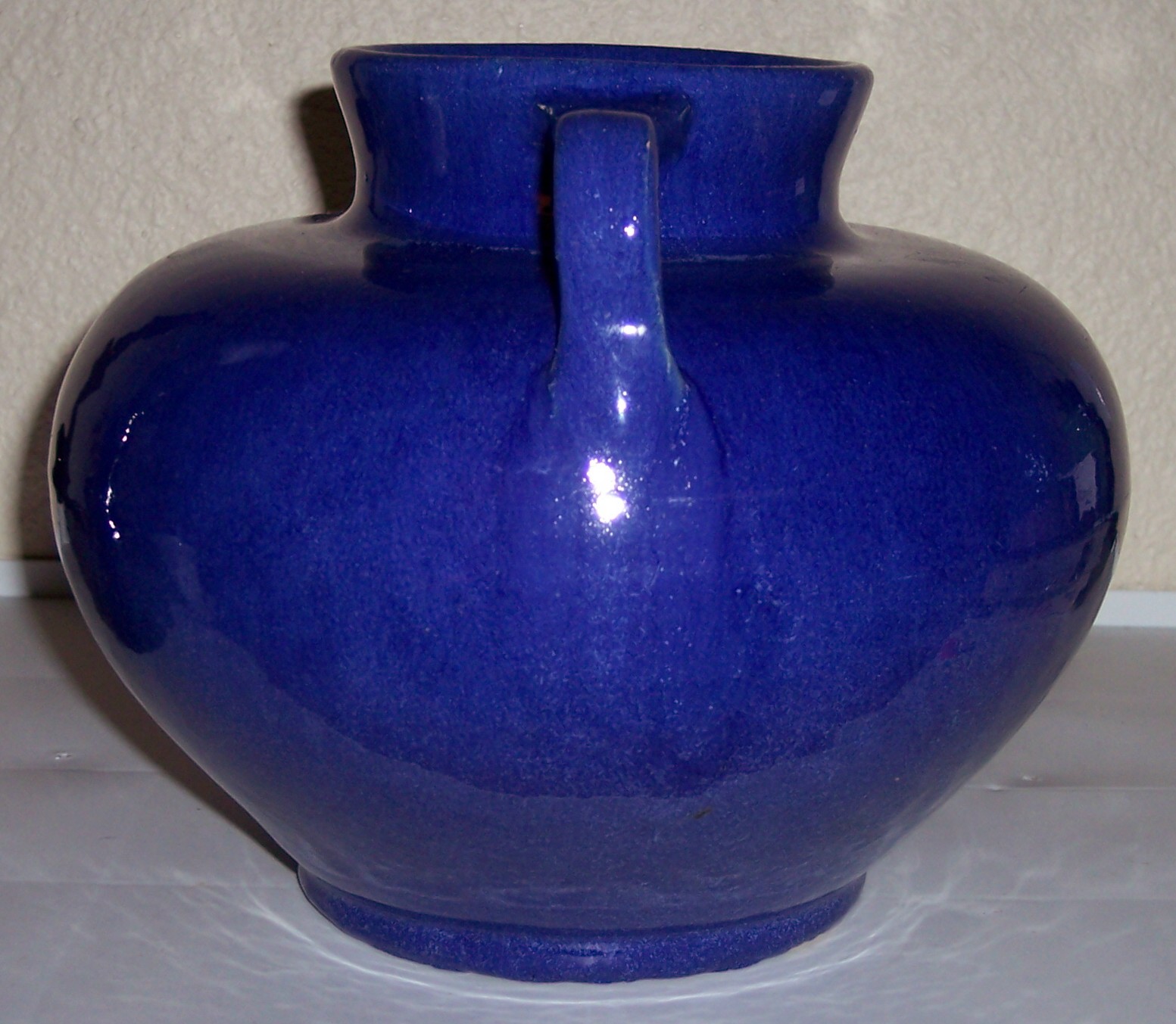 Mission Pottery Cobalt 2-Handle Wheel Thrown Vase!