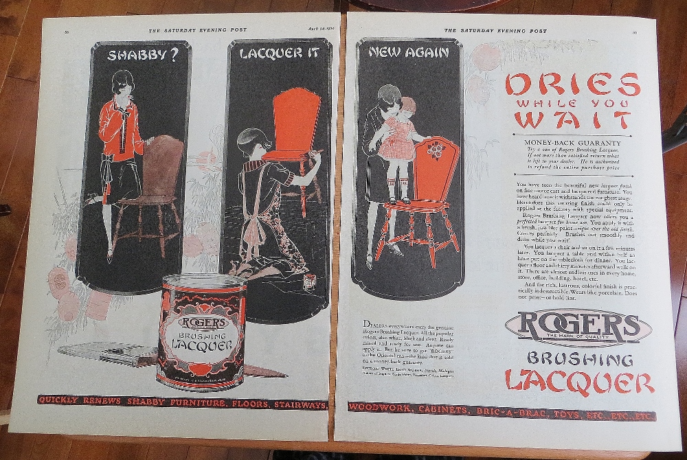 1926 Rogers Brushing Lacquer With Woman & Chair