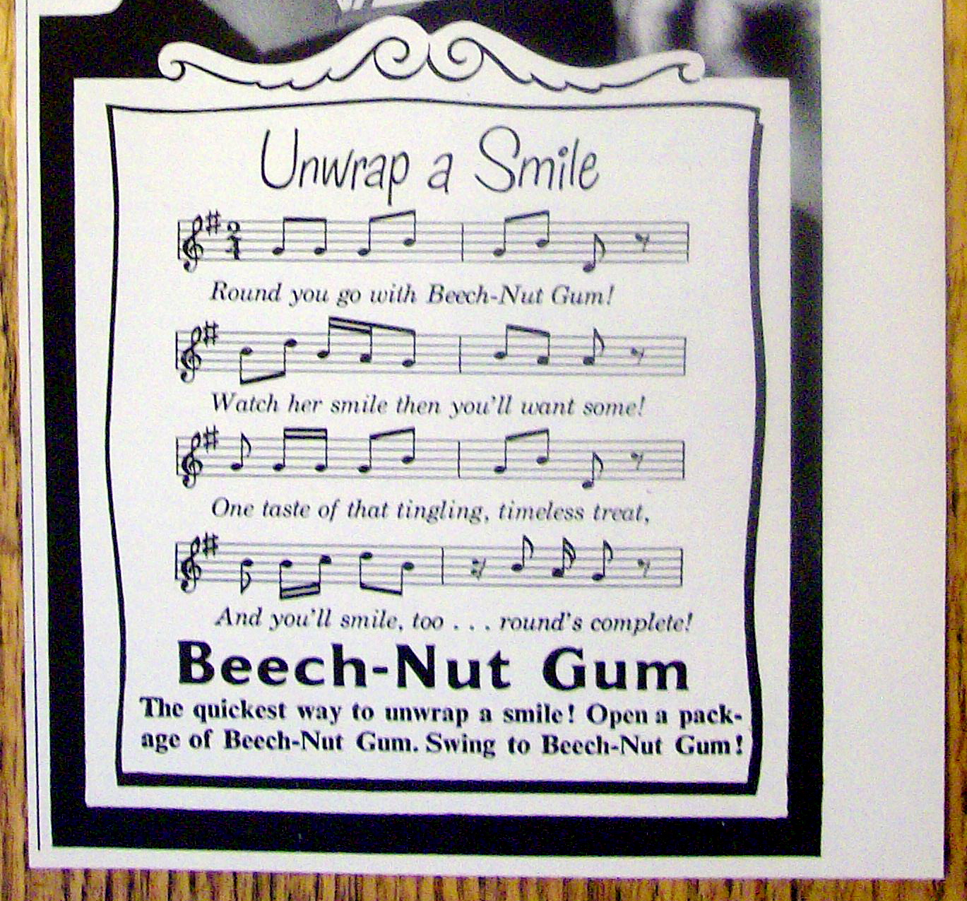 1950 Beech Nut Gum with Woman Smiling