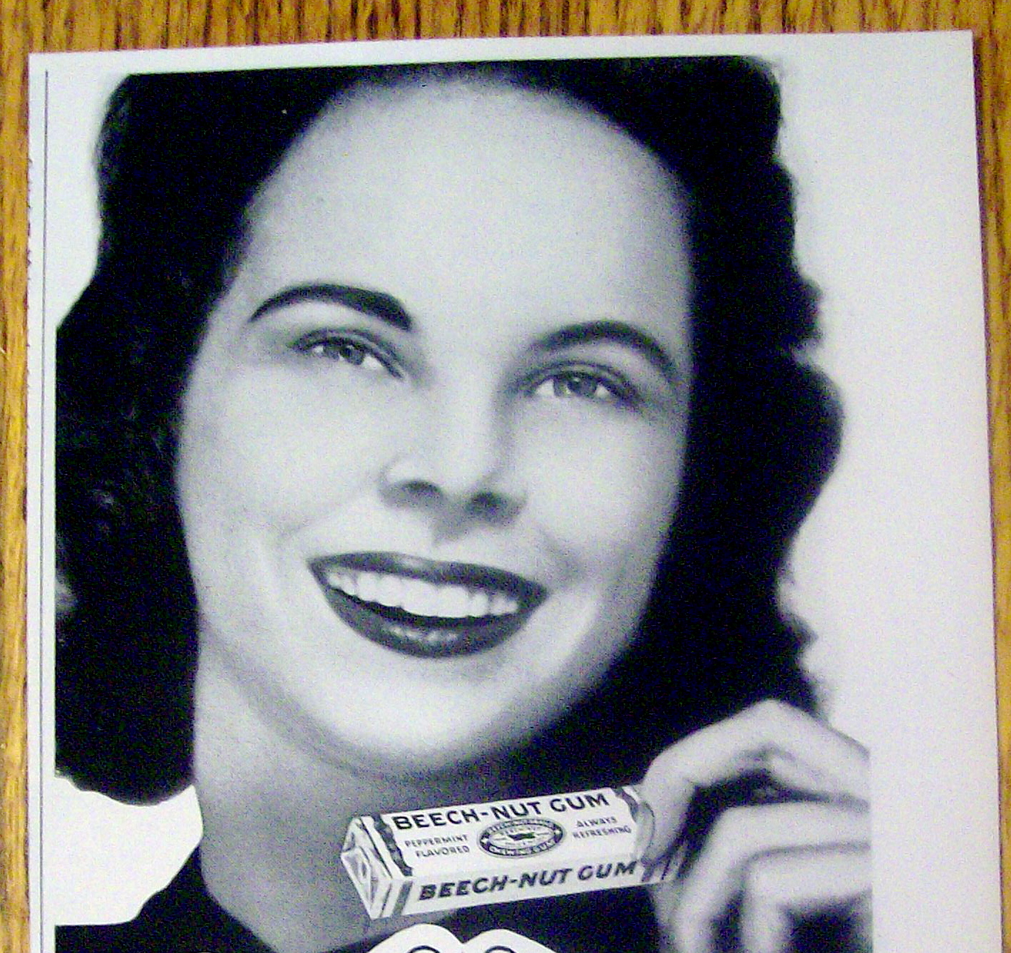 1950 Beech Nut Gum with Woman Smiling