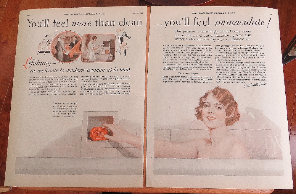 1926 Lifebuoy Soap With Woman In The Bathtub