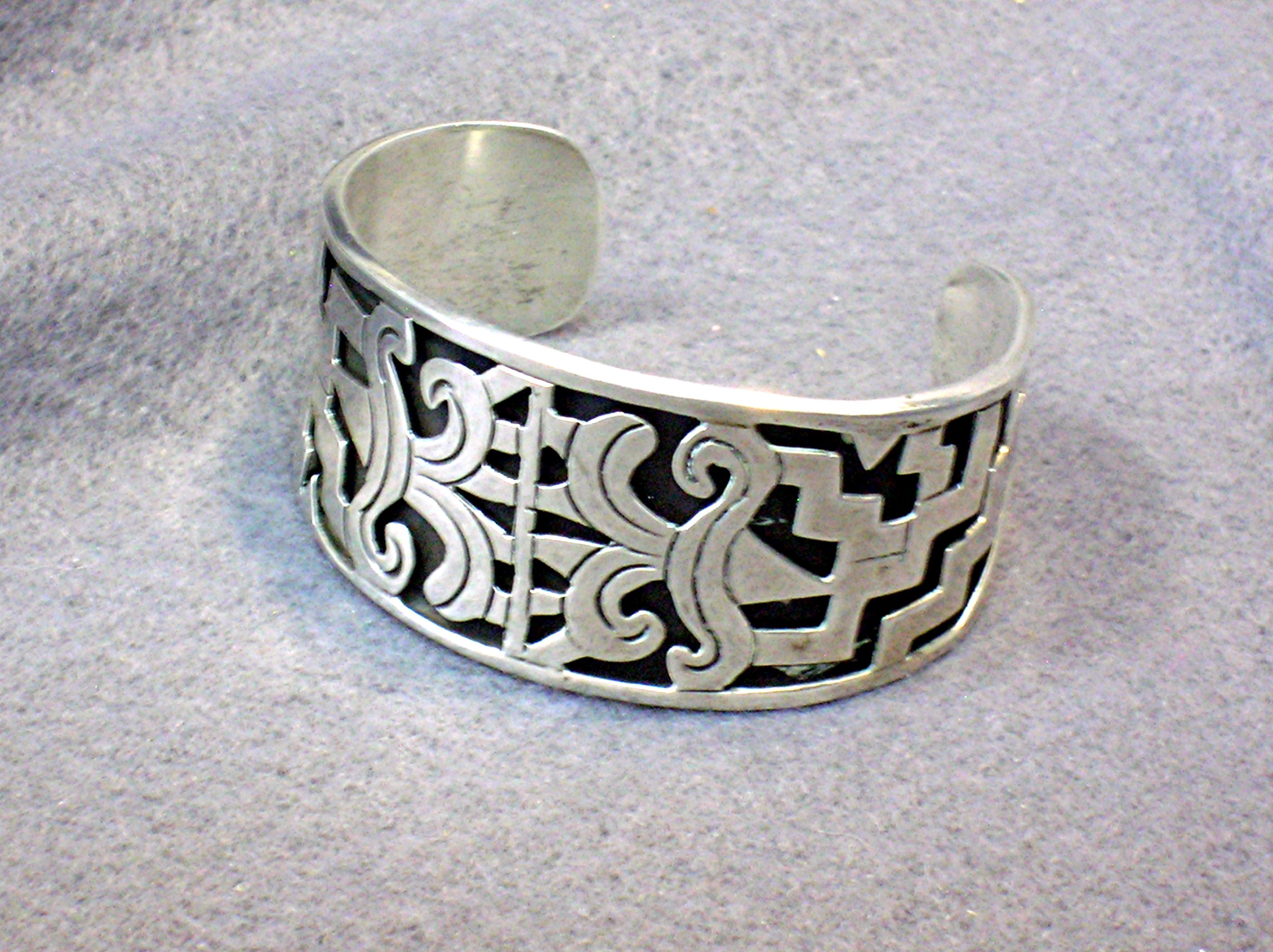 Bracelet Sterling Silver Taxco Eagle 3 Signed RCT Cuff