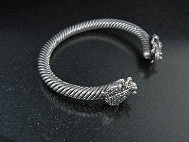 Sterling Silver 2  Frogs Cuff Bracelet