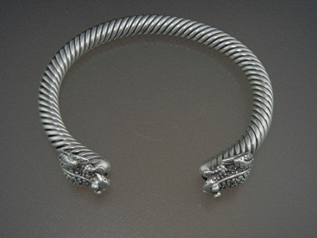Sterling Silver 2  Frogs Cuff Bracelet