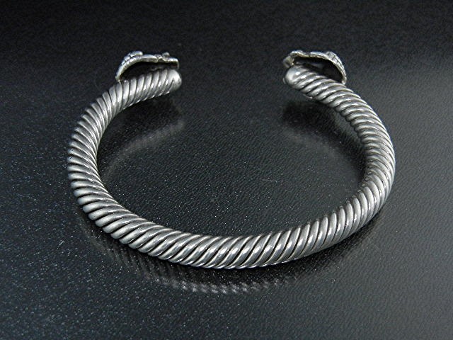 Sterling Silver 2  Frogs Cuff Bracelet