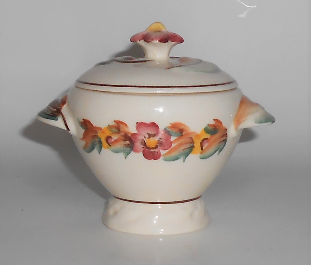 Vernon Kilns Pottery Beverly Demitasse Sugar Bowl