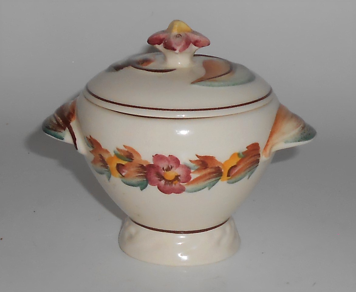 Vernon Kilns Pottery Beverly Demitasse Sugar Bowl