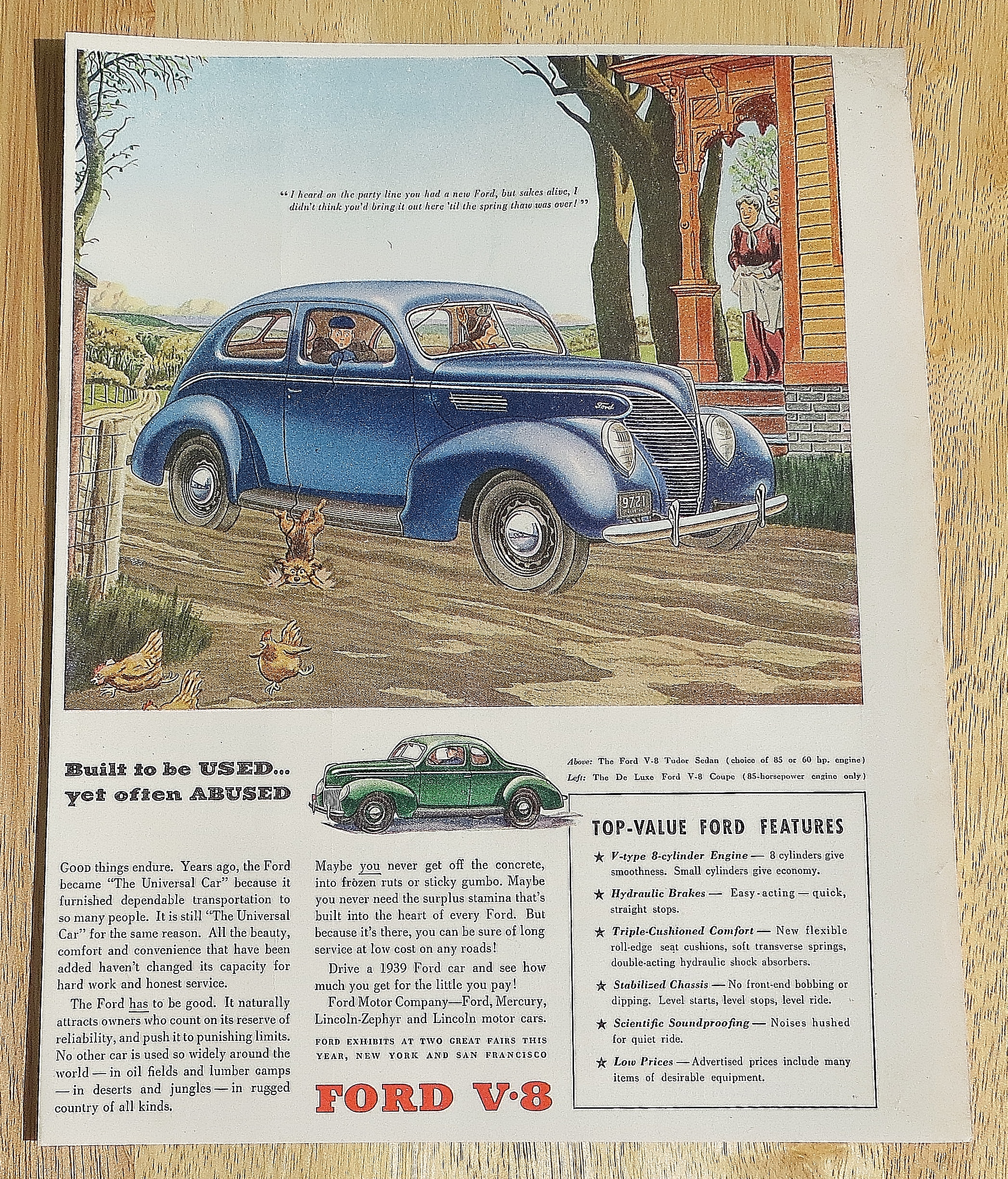 1939 Ford With The Ford V8 Tudor Sedan
