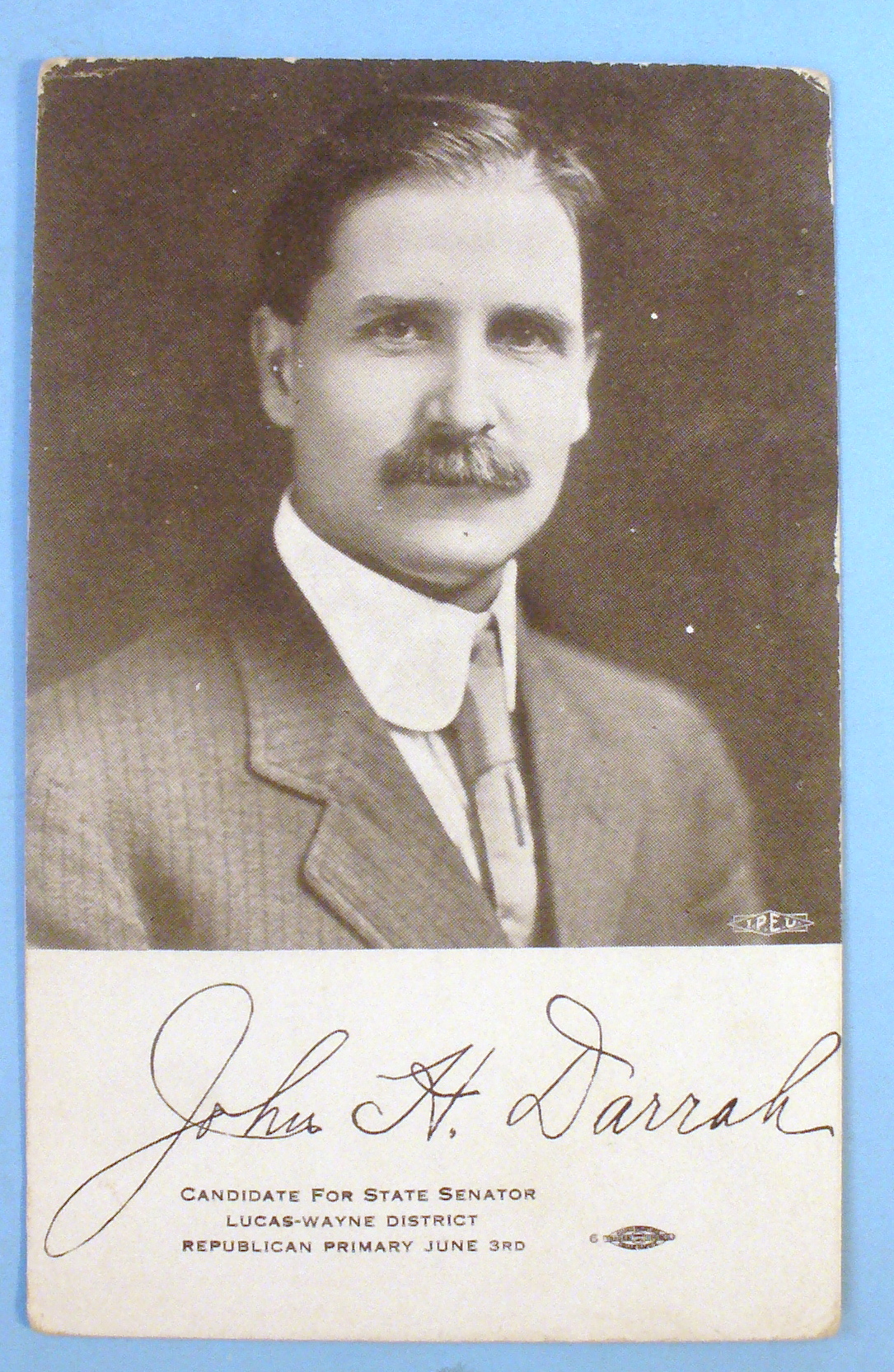 John H. Darrah Candidate for State Senator Postcard