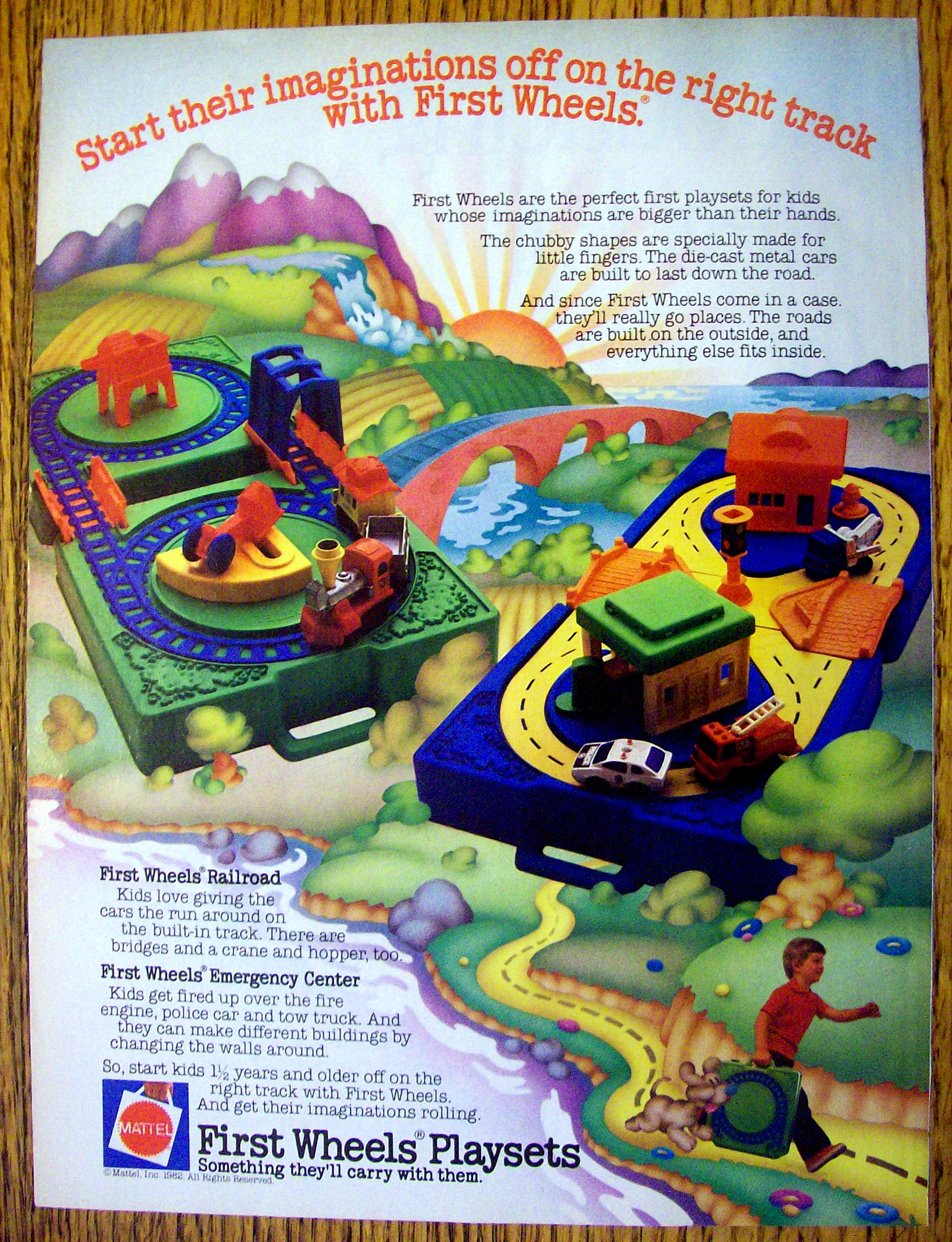1982 Mattel Toys with First Wheels Playsets