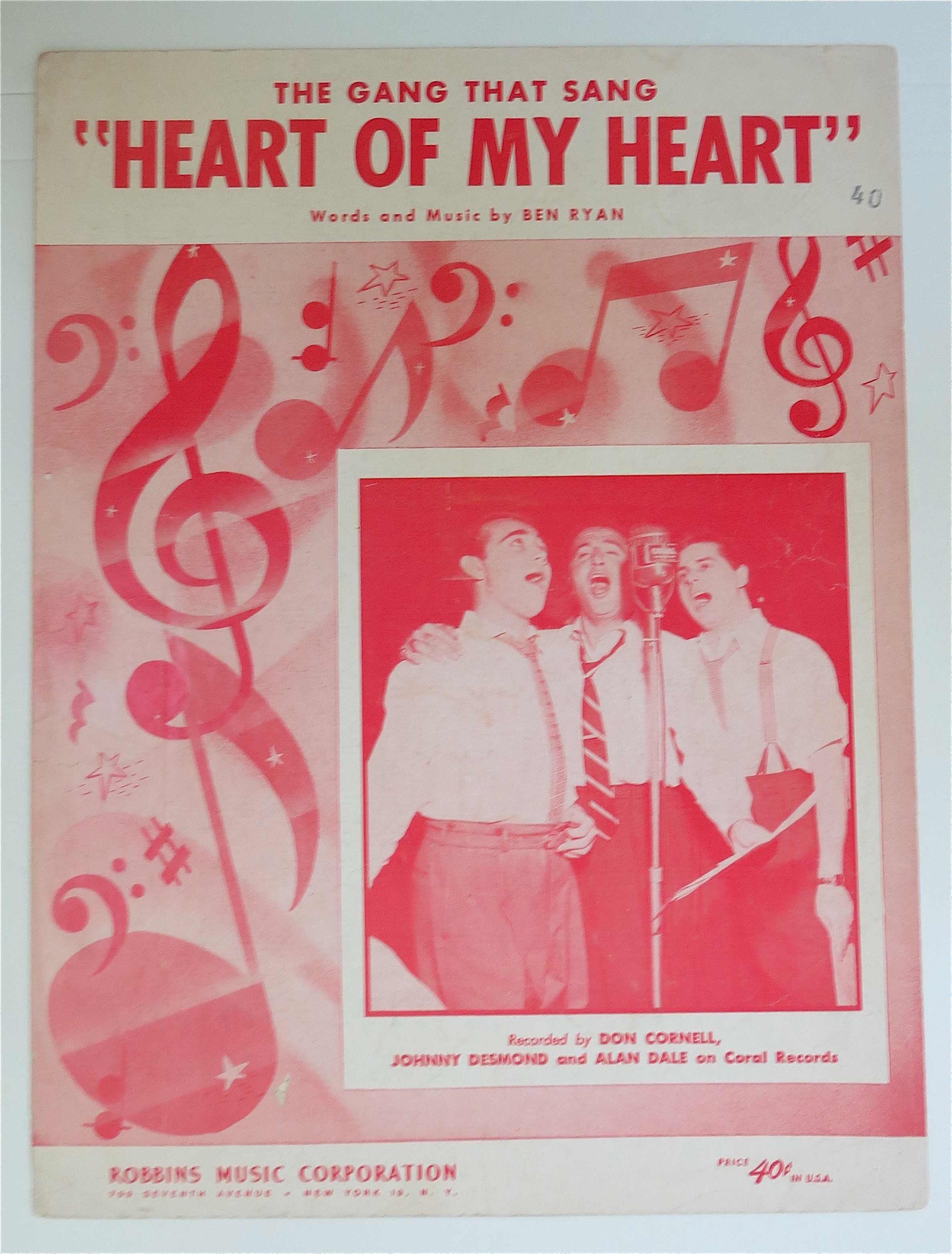 1946 Heart Of My Heart By Ben Ryan (Cornell & Desmond)