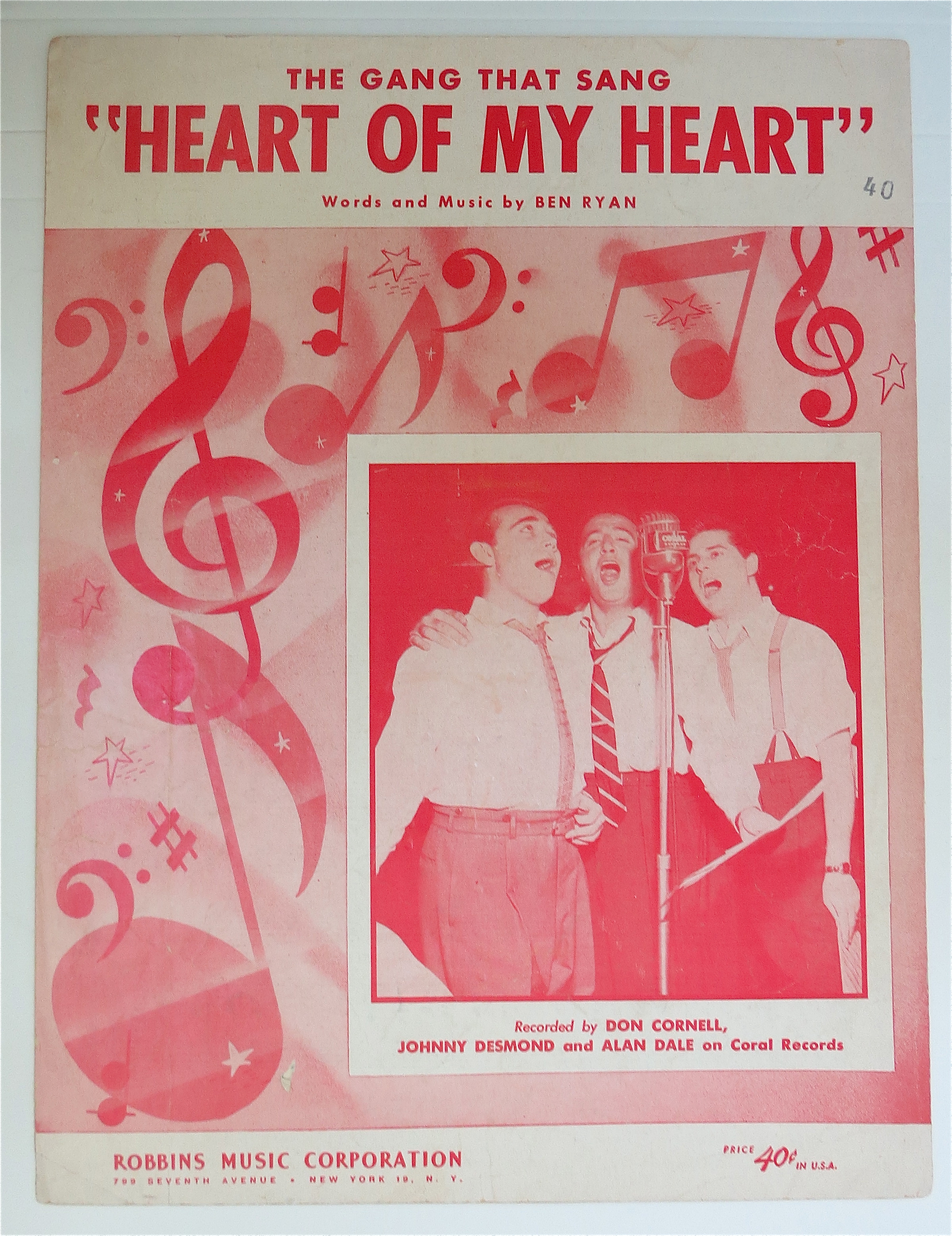 1946 Heart Of My Heart By Ben Ryan (Cornell & Desmond)