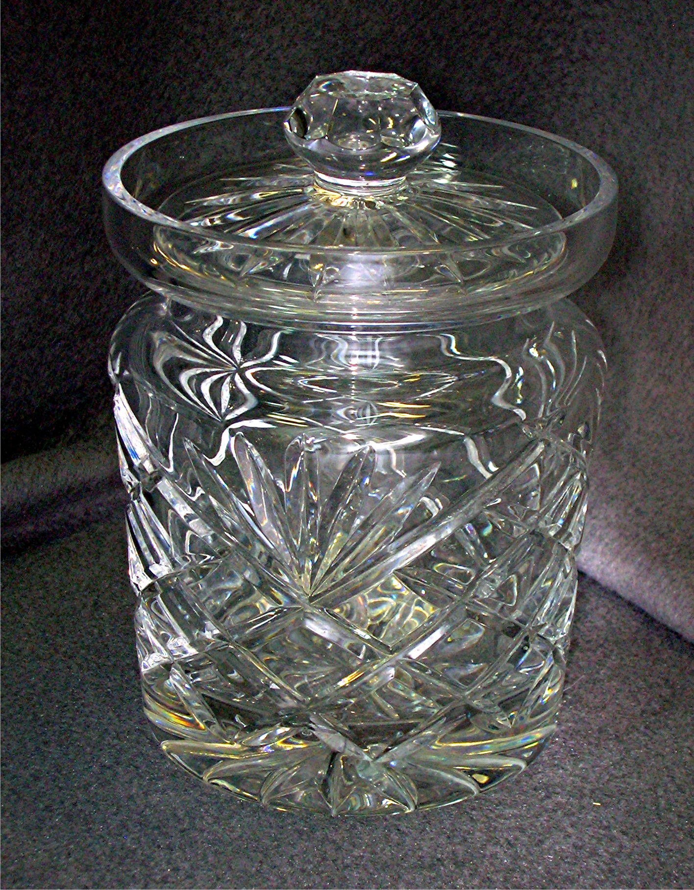 Gorham Crystal Clear Biscuit Barrel, w/ Lid Monte Carlo