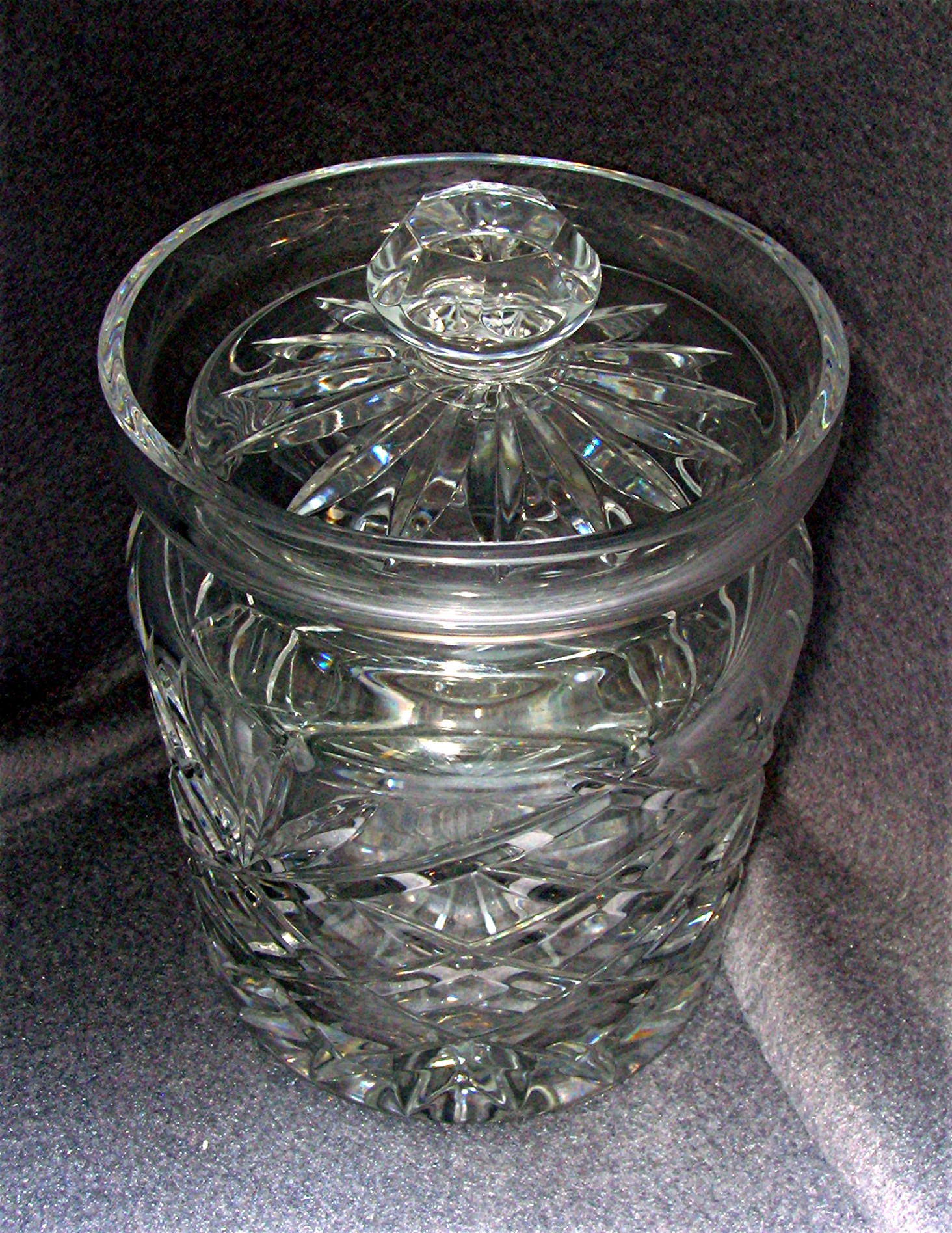 Gorham Crystal Clear Biscuit Barrel, w/ Lid Monte Carlo