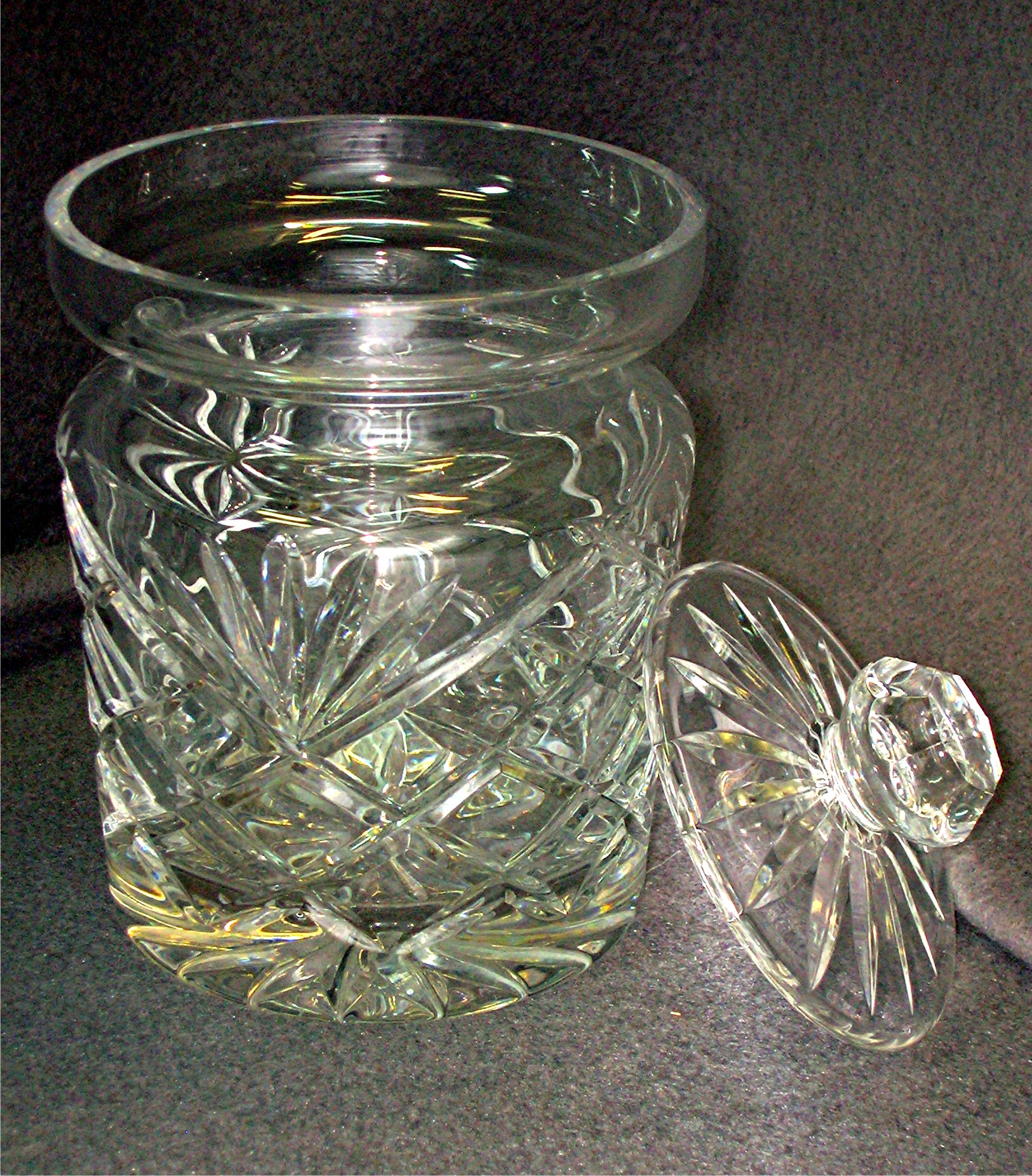 Gorham Crystal Clear Biscuit Barrel, w/ Lid Monte Carlo
