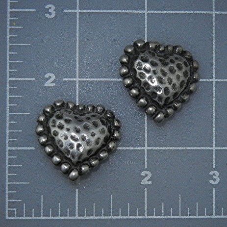 Dian Malouf Texas Sterling Silver Heart Clip Earrings