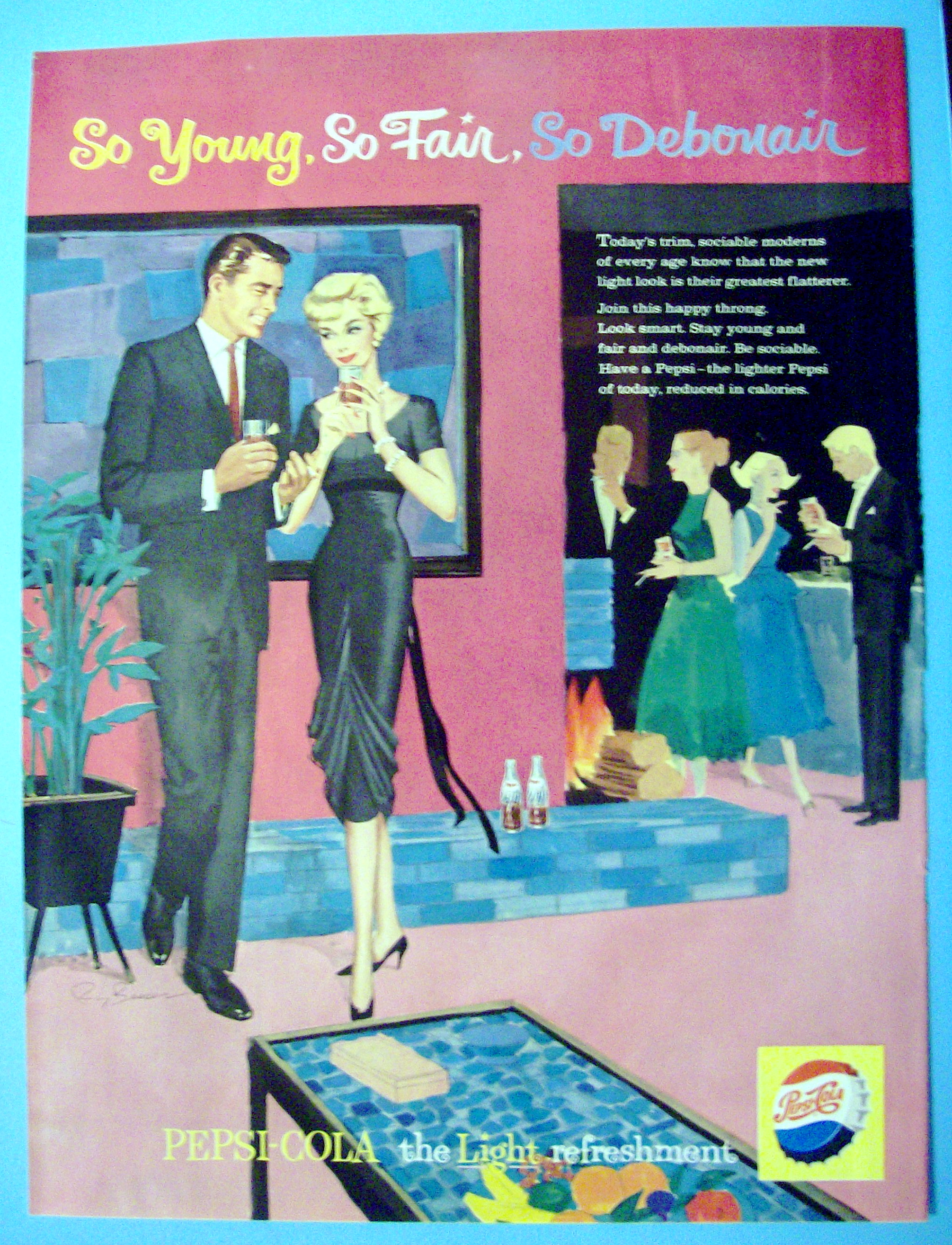 1959 Pepsi-Cola (Pepsi) with Couple at a Party