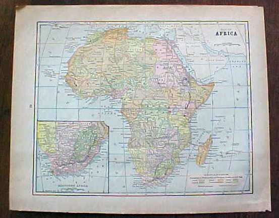 Antique Map Africa China Malaysia Japan 1901