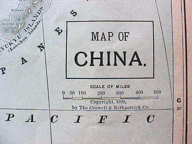 Antique Map Africa China Malaysia Japan 1901