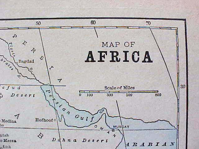 Antique Map Africa China Malaysia Japan 1901