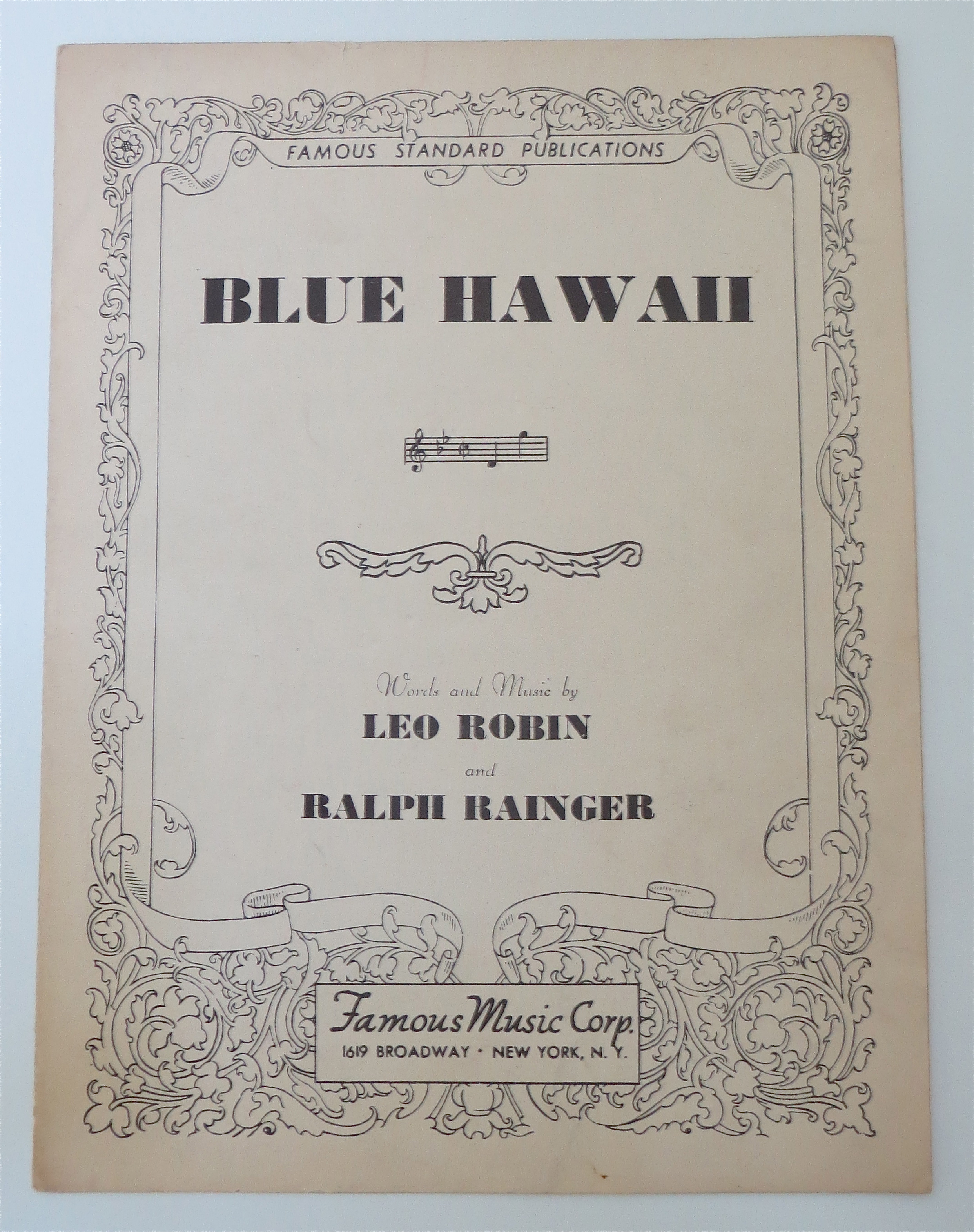 1937 Blue Hawaii Sheet Music Leo Robin & Ralph Rainger